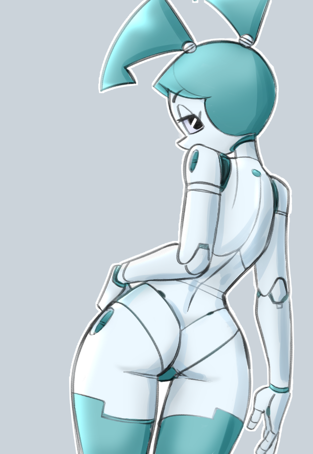 ass backside colored edit grey_background humanoid jenny_wakeman my_life_as_a_teenage_robot robot roundpeach tagme teelokay_(artist) thighs xj-9