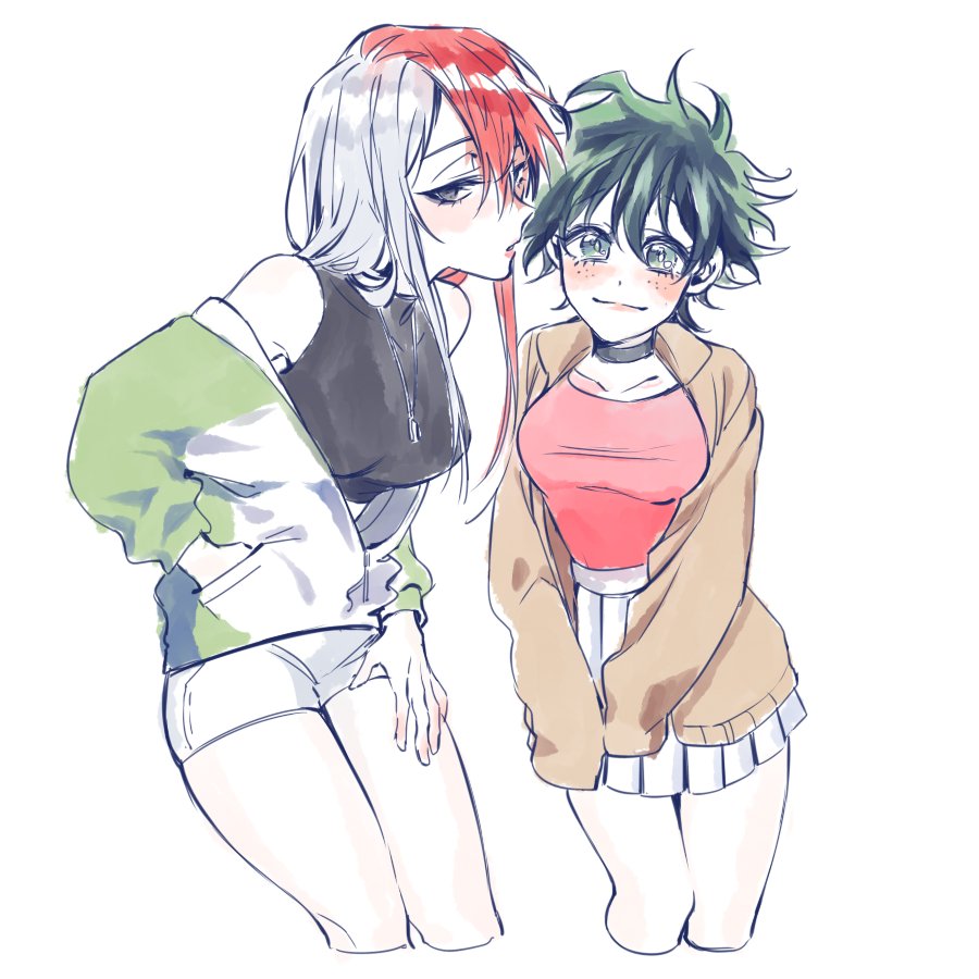 2girls female_deku female_only female_todoroki genderswap_(mtf) izuku_midoriya multiple_girls my_hero_academia rule_63 shouto_todoroki