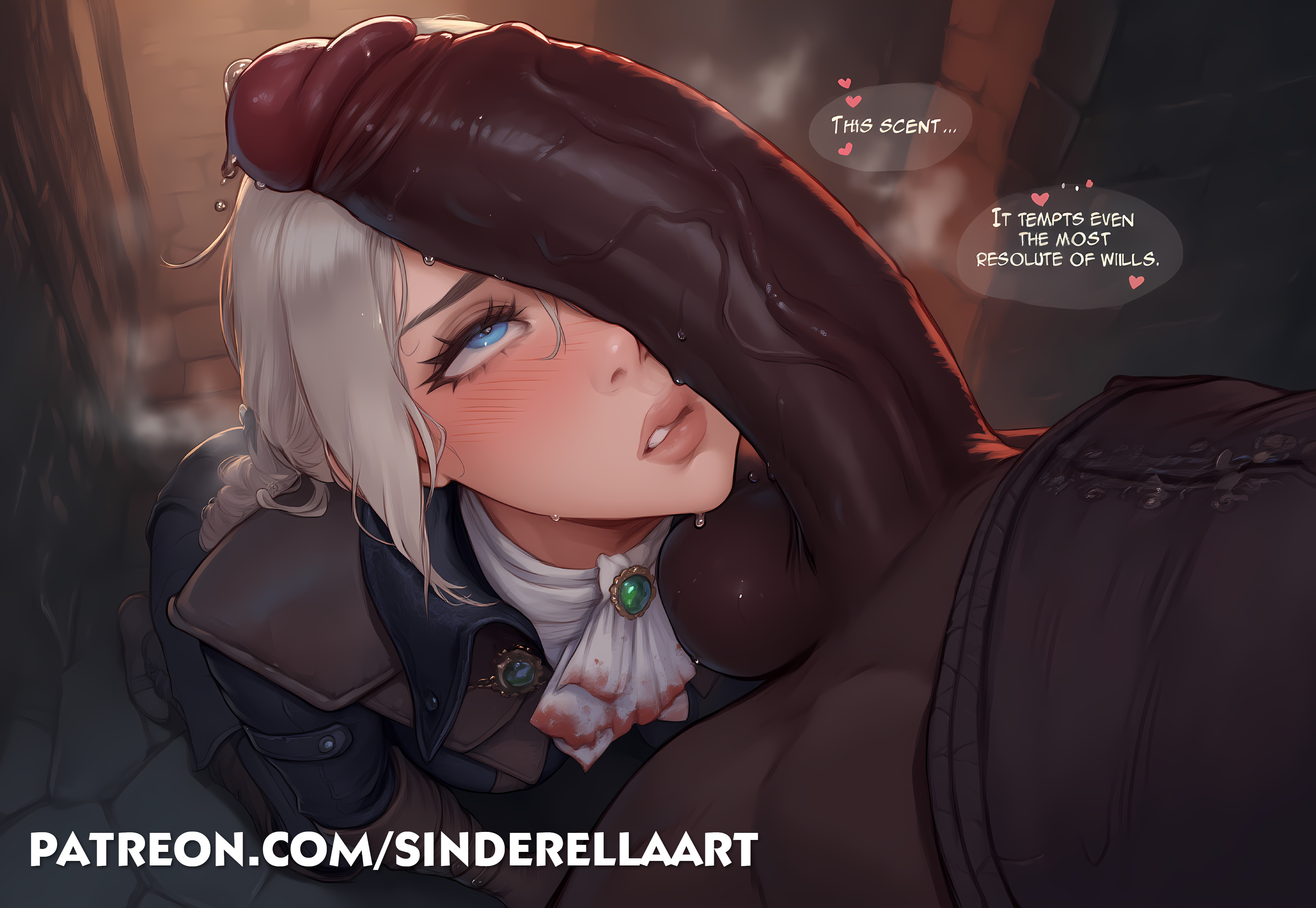 1boy, 1girls, ai generated, ass, ass bigger than head, big ass, big breasts, big butt, bloodborne, breasts, breasts bigger than head, busty, caption, cock, comic, comic page, commission, dark skin, dark-skinned male, fat ass, female, forced, fromsoftware, huge ass, huge cock, interracial, lady maria of the astral clocktower, large ass, large breasts, large cock, large penis, male, patreon, patreon url, patreon username, penis, rape, raped, sinderellaart, text, text bubble, thick, thick ass, thick legs, thick thighs, voluptuous, voluptuous female, white hair