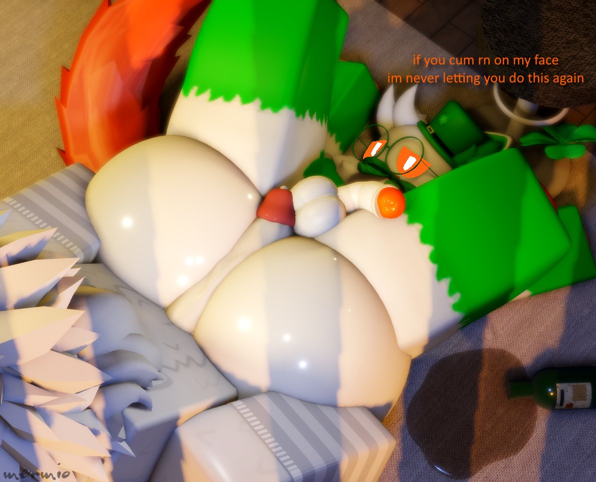 1boy, 1femboy, 2boys, 3d, aphra (mermio), artist name, ass, assjob, big ass, big cock, big dick, big penis, bottom heavy femboy, bubble ass, bubble butt, buttjob, cock, dialogue, dick, doggy style, drunk, english text, enormous ass, femboy, fur, furry, gay, huge ass, huge butt, huge thighs, large ass, large butt, luvia (mermio), male, male on femboy, massive ass, massive butt, massive thighs, mermio, missionary, missionary position, penis, precum, precum drip, precum dripping, precum leak, precum leaking, precum on penis, roblox, robloxian, saint patricks day, text, thicc thighs, thick thighs, watermark, wide hip, wide hips, wide thighs