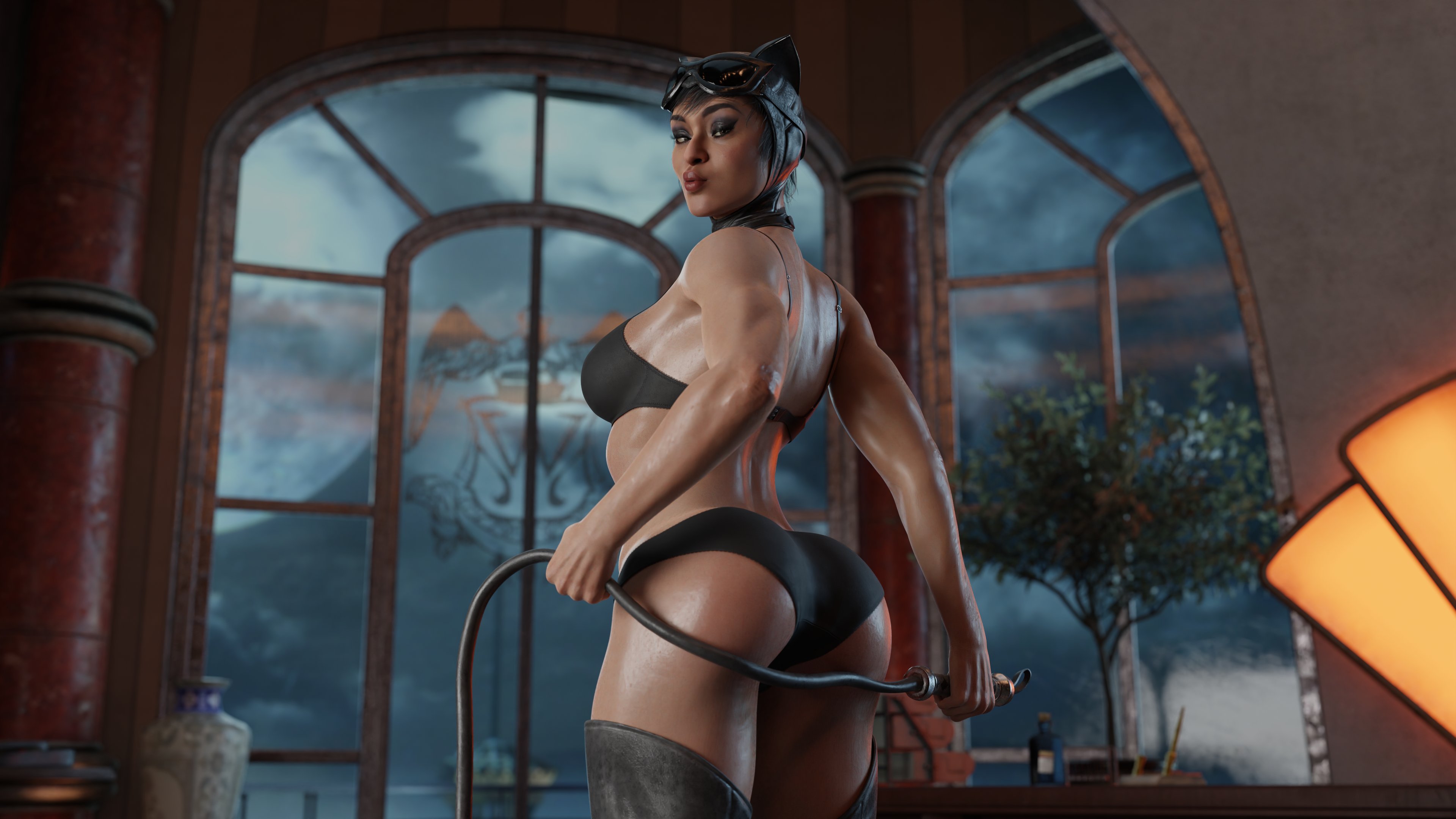 1girls, 3d, batman (series), catwoman, catwoman (injustice), crackedorb, dc, dc comics, female, female only, injustice 2, selina kyle, underwear