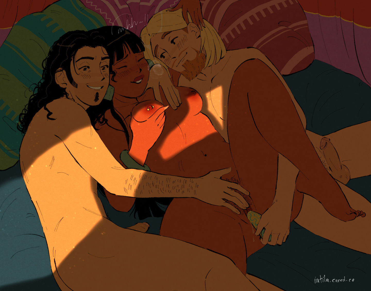 1girls, 2boys, breast grab, breasts, chel, colonialism, dark skin, dark-skinned female, dildo, female, latina, lying, male, miguel (the road to el dorado), nipple piercing, nipples, nude, nude female, nude male, perkytiddies09, piercing, pussy, sex, the road to el dorado, threesome, tulio (the road to el dorado), vaginal sex
