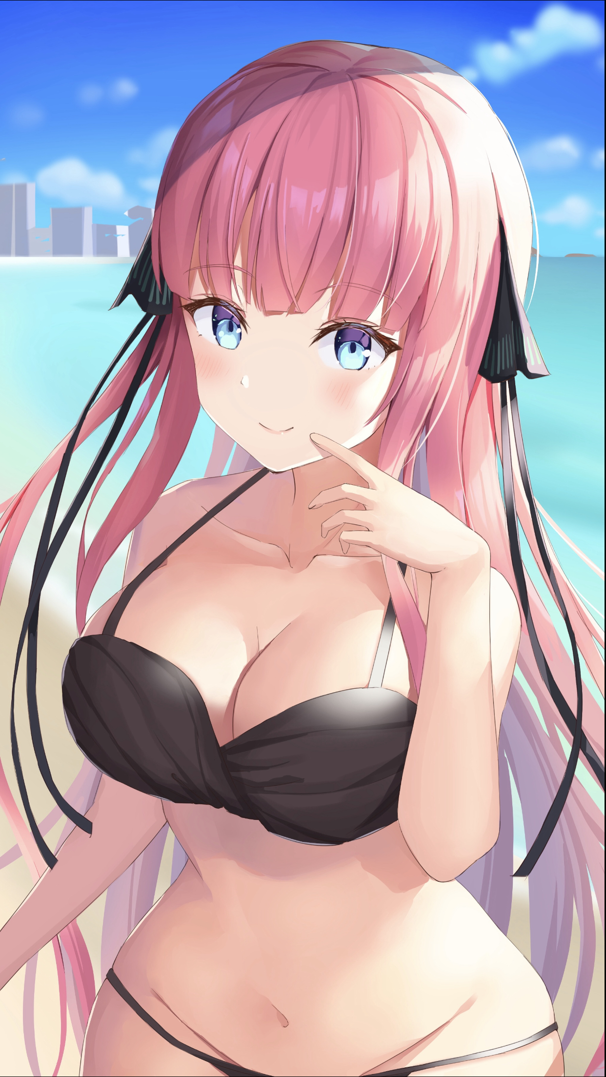 blue eyes, female, female focus, go-toubun no hanayome, looking at viewer, nakano nino, tagme, tagme (artist)