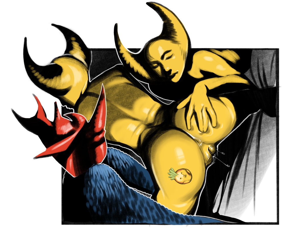 anus ass decres_(hylics) female female_focus gibby_(hylics) horns hylics lovettica nude pongorma_(hylics) pussy wayne_(hylics) yellow_skin