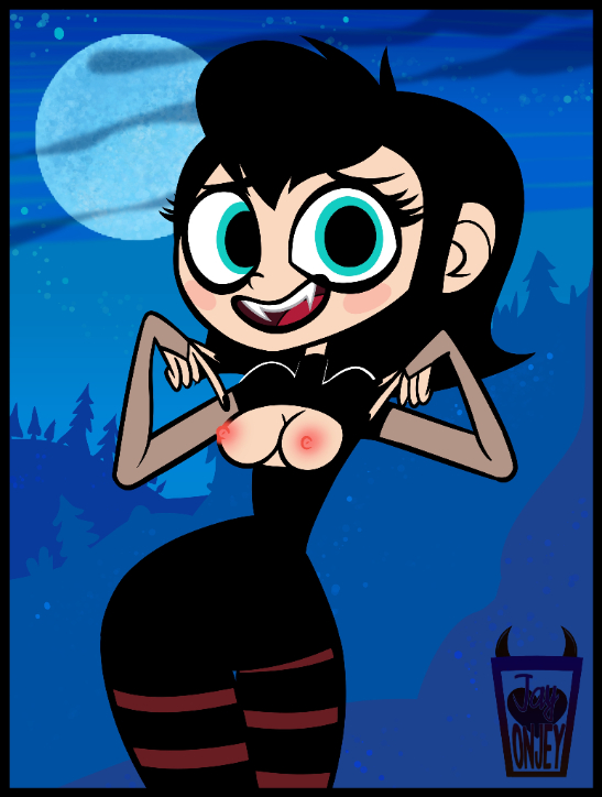 1girls bell_haircut black_hair blue_eyes breasts breasts_out clothing cyan_eyes ears exposed_breasts exposed_nipples fangs female female_only full_moon goth happy_female horny_female hotel_transylvania hotel_transylvania:_the_series j-madeye jay-onjey looking_at_viewer mavis_dracula night night_sky night_time nipples outside pointing_at_breasts pointing_at_self short_hair smile smiling_at_viewer solo solo_female sony_pictures_animation tagme thick_thighs thin_arms thin_female thin_waist vampire vampire_girl white_skin wide_hips woods