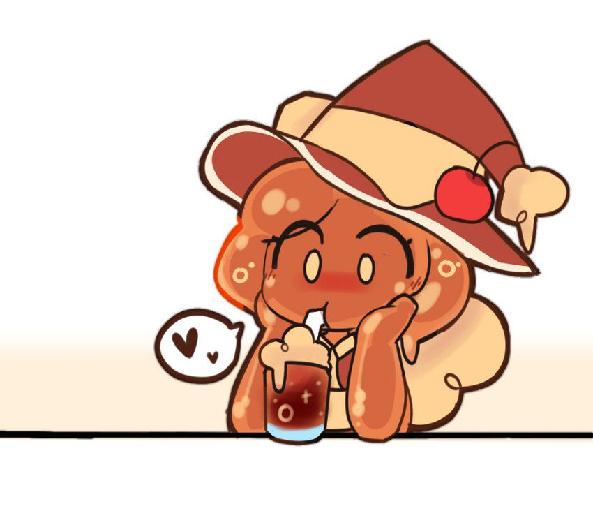 1girls, cute, female, female only, humanoid, sleepysous, slime, slime girl, soda, soda slime, solo, solo female, straw, sucking, tagme, tan body, white eyes, witch hat