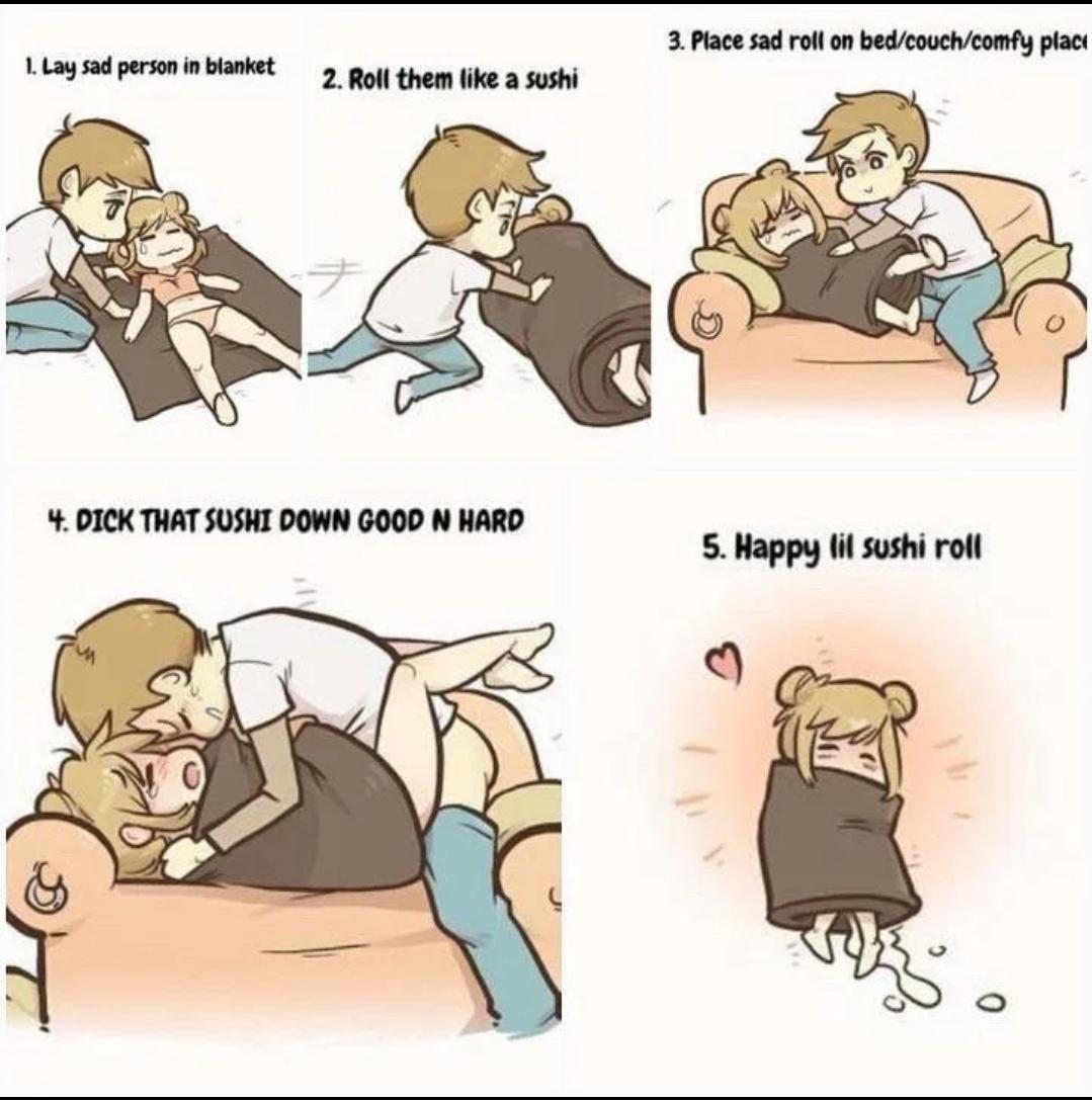 couch sex, couple, cum, cum splatter, female, immobile, immobilization, male, meme, missionary position, wholesome, wrapped