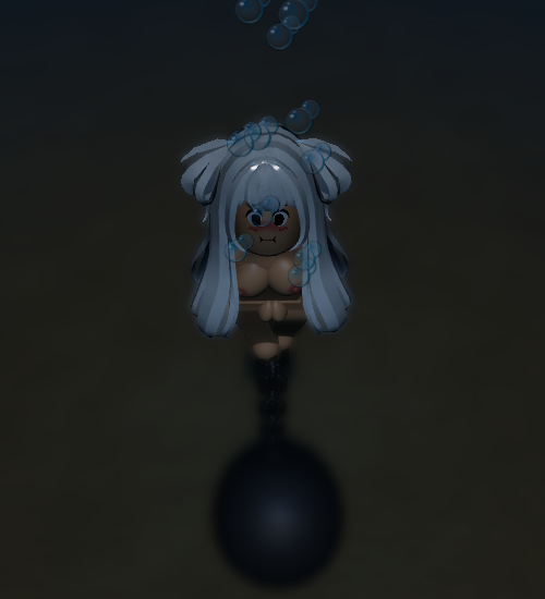 3d artist_request asphyxiation ball_and_chain ball_and_chain_restraint breasts bubbles chained drowning dying female holding_breath naked nude pussy roblox robloxian solo source_request suffocation tagme underwater white_hair