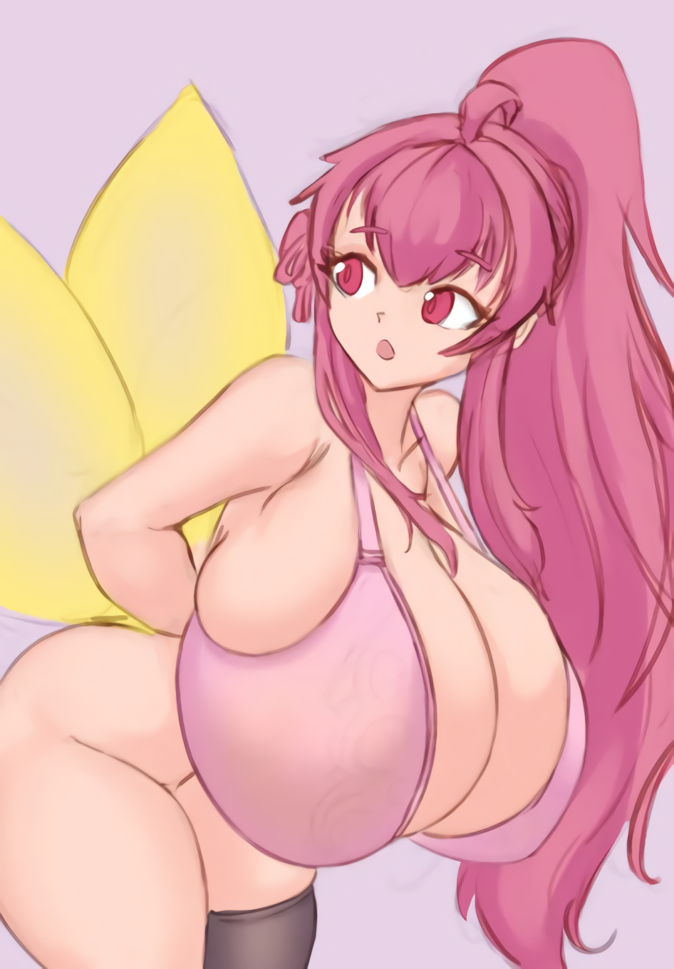 1girls big_ass big_breasts bra breasts_bigger_than_head breasts_bigger_than_torso enormous_breasts fairy fairy_ichika fairy_wings gigantic_breasts huge_ass huge_breasts indie_virtual_youtuber long_hair looking_back massive_breasts tagme thick_thighs uprightblue virtual_youtuber wings