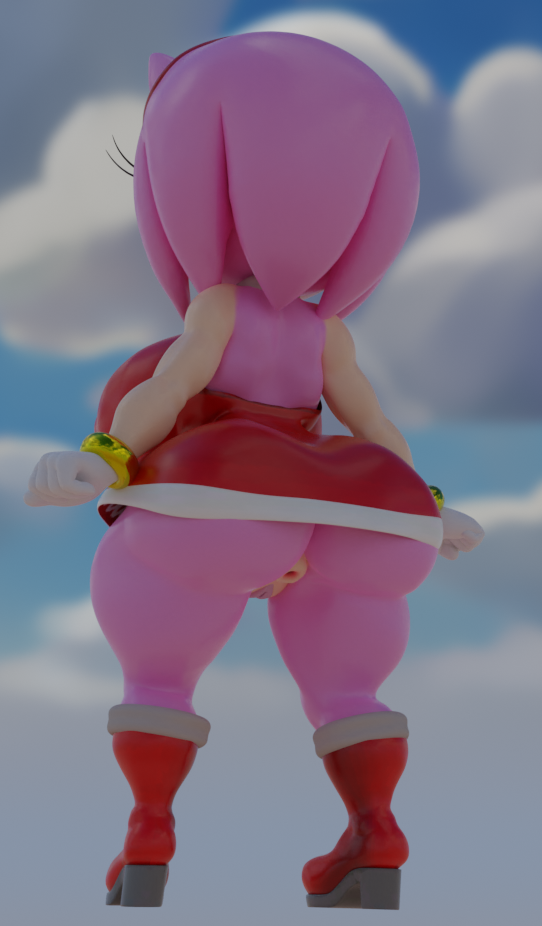 3d amy_rose anotherthrowaway big_ass big_breasts big_butt blender furry hedgehog ltiberium77_(artist) no_panties pink_fur puffy_anus puffy_nipples red_dress round_butt shortstack sonic_(series) sonic_the_hedgehog_(series)