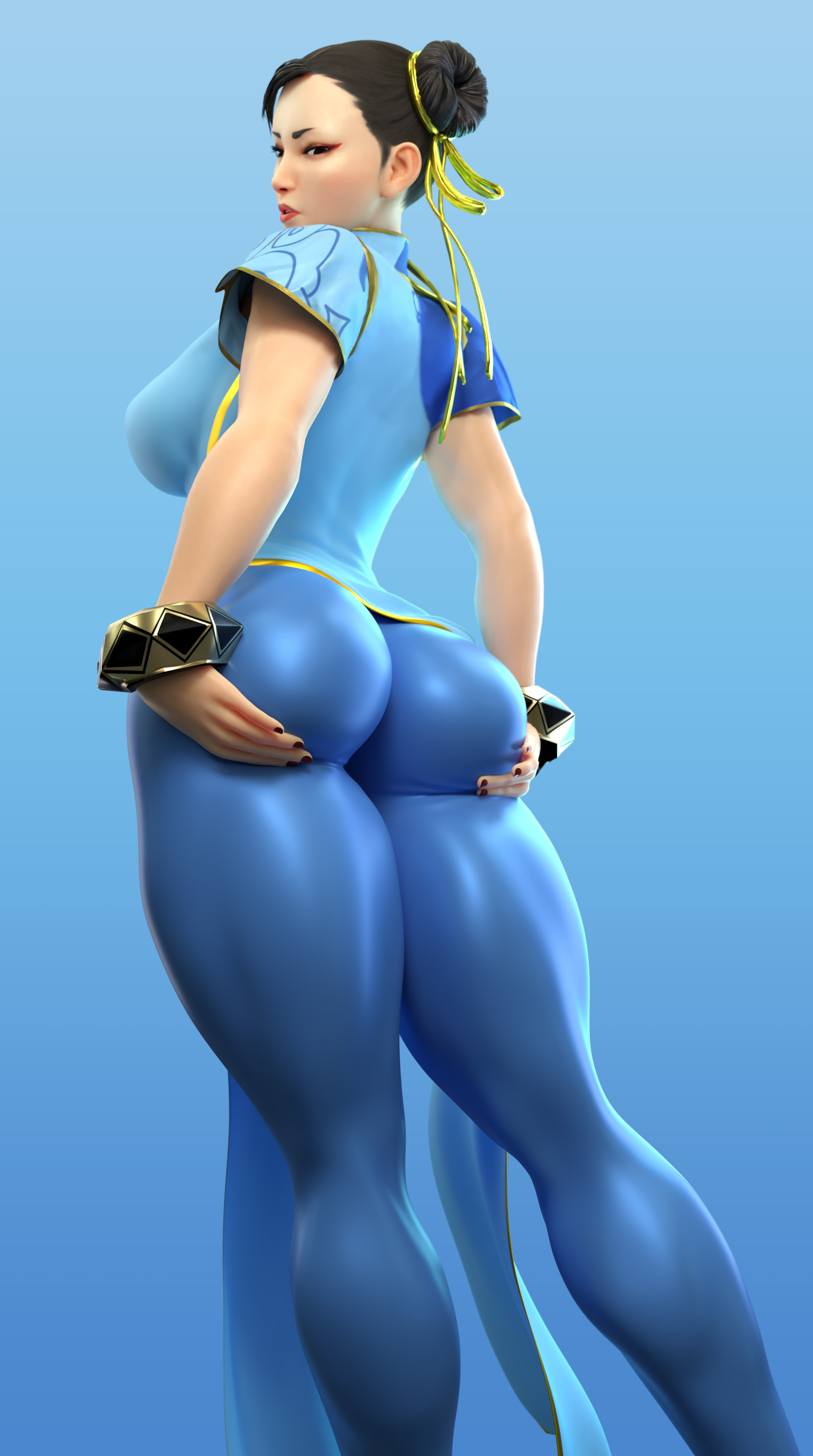 1girls, 3d, asian female, ass, ass focus, ass grab, batesz, big ass, brunette, capcom, chun-li, chun-li (street fighter 6), clothed, clothed female, female, female only, fully clothed, grabbing own ass, horny female, light skin, light-skinned female, looking back, mature female, milf, presenting hindquarters, skindentation, skintight, solo, street fighter, street fighter 6, thick thighs, tight clothing, tights, toned, toned legs