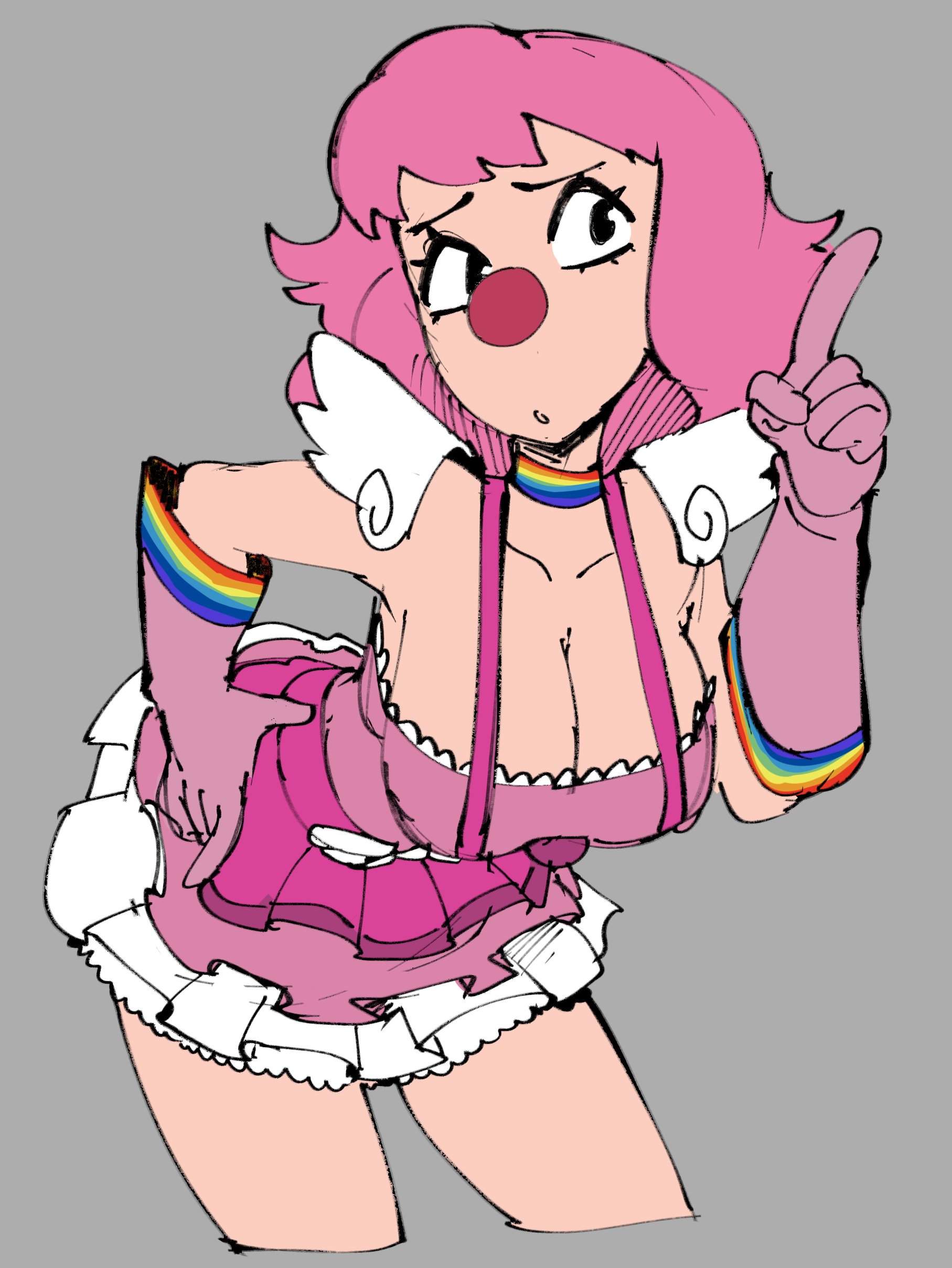1girls, ass, big ass, big breasts, breasts, cleavage, clown, clown girl, clown nose, female, geiru toneido, gingrjoke, gyakuten saiban, tagme