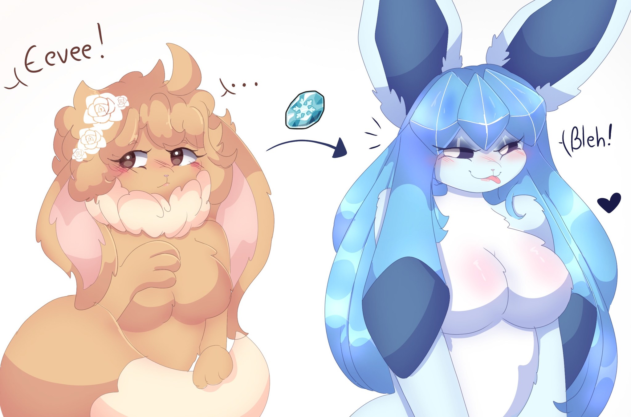 1girls, 2025, anthro, bleh, dreamingbunny01, eevee, eeveelution, female, female only, furry, furry female, furry only, game freak, glaceon, nintendo, pokemon, pokemon (species), tagme, tongue, tongue out