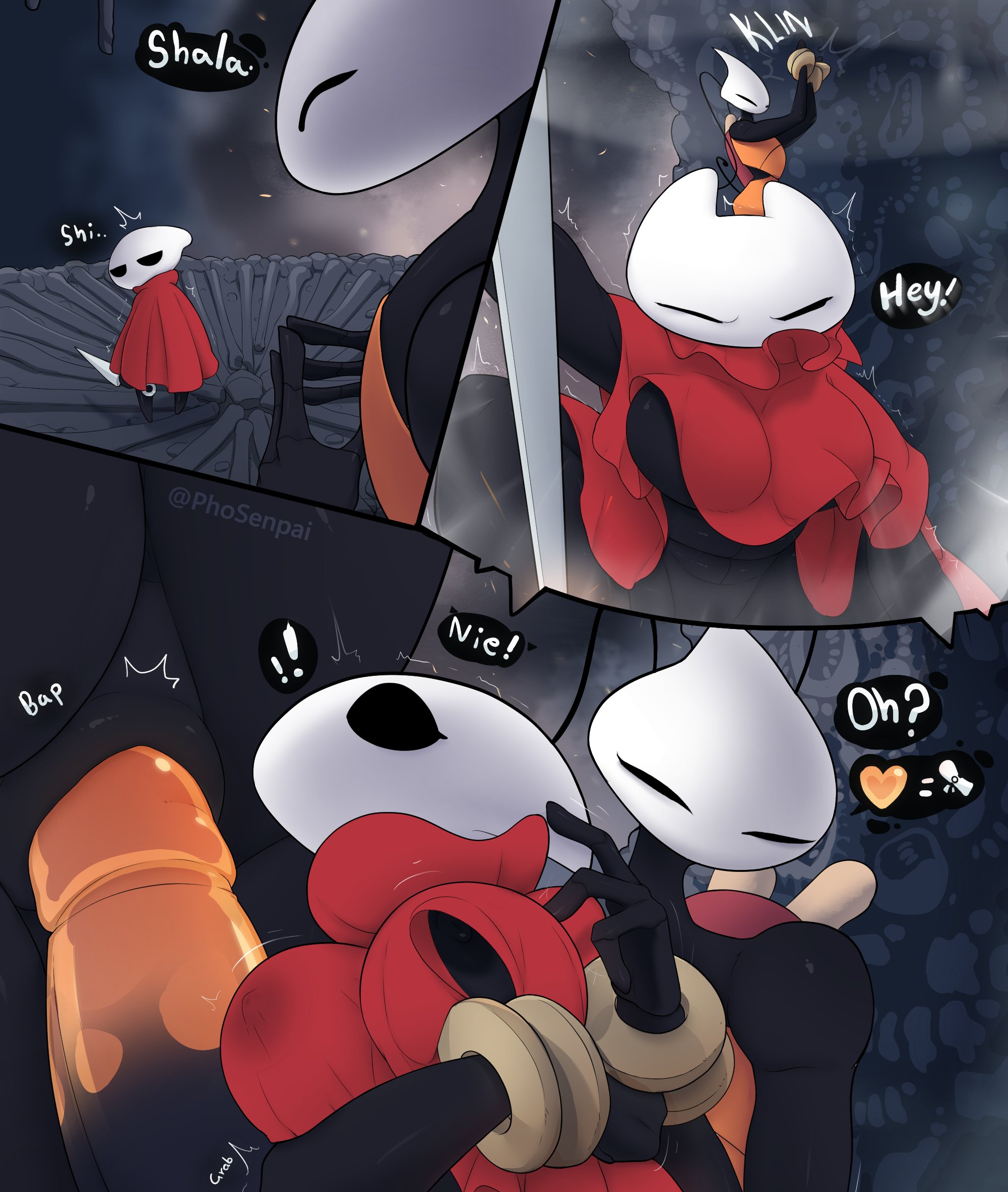 1futa, 2 horns, anthro, anthro only, anus, ass, big ass, big breasts, big thighs, breasts, bug, bug girl, cloak, cloak only, comic, comic page, dialogue, female, futa on female, futanari, hollow knight, hollow knight: silksong, hornet (hollow knight), insectoid, mask, penetration, penis, penis in pussy, phosenpai, pussy, shakra (hollow knight), size difference, smaller female, tagme, tall female, taller female, text, thick thighs, thighs, work in progress