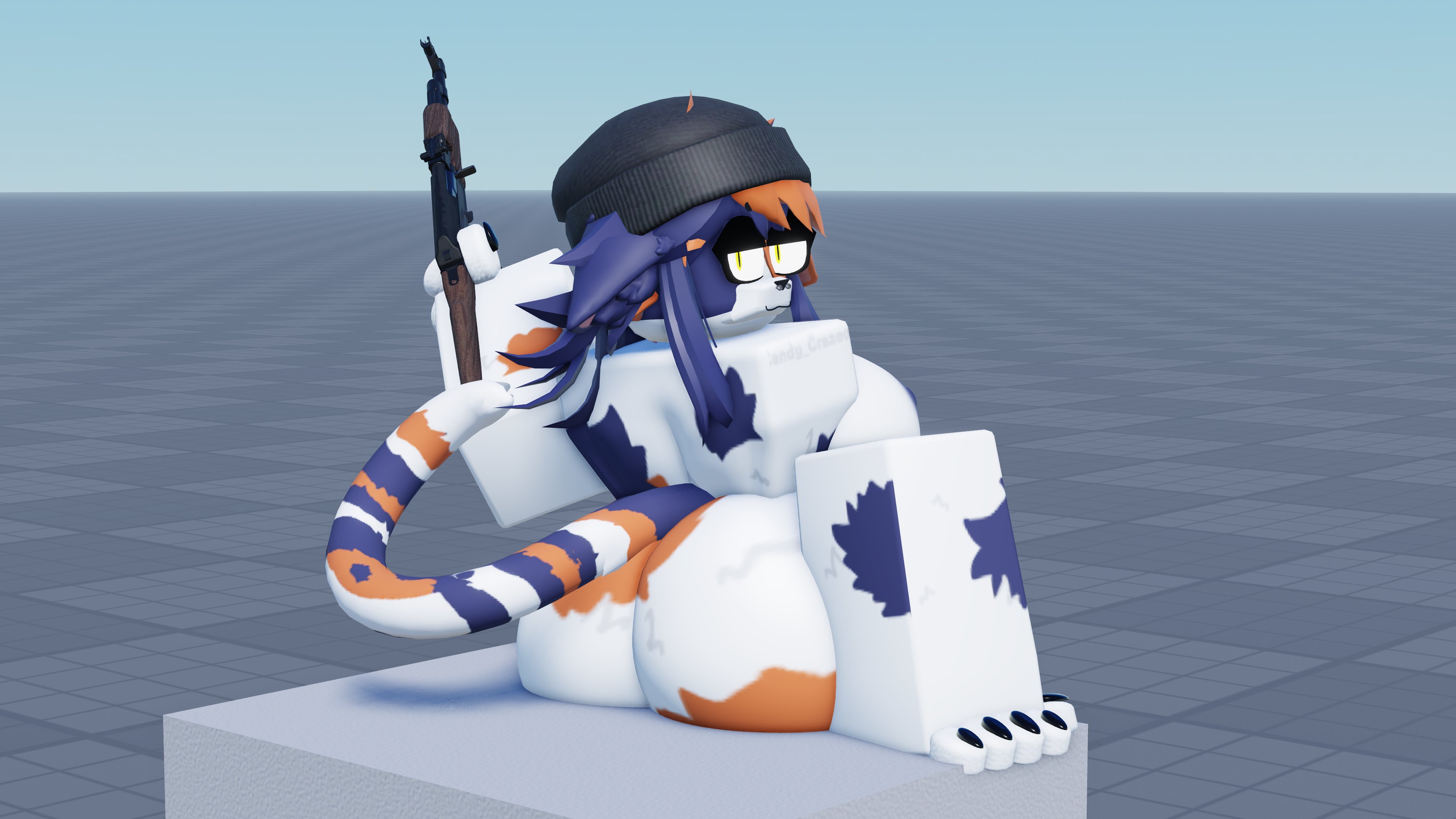 3d, anthro, ass, ass focus, behind view, breasts, calico cat, feline, female, female only, fortnite, furry, furry only, meow skulls (fortnite), meowskulls, naked, nekomaniaa, nude, pussy, roblox, roblox avatar, robloxian, self upload, tagme
