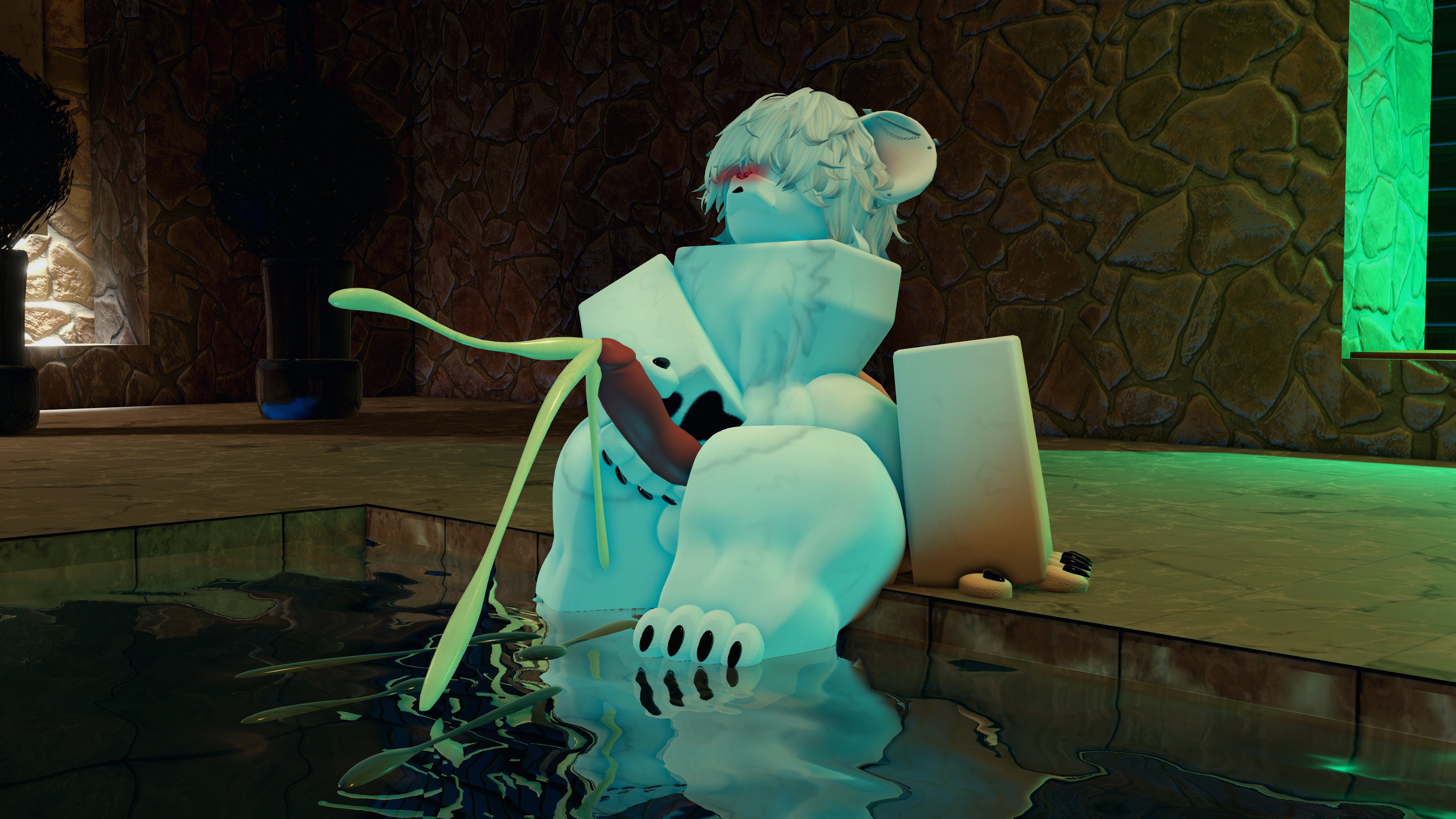 3d, anthro, cum, cumming, cumshot, femboy, furry, furry only, g, hair over eyes, indoors, male, male only, masturbating, masturbation, mouse, mouse ears, naked, nekomaniaa, night, nude, pool, roblox, roblox avatar, robloxian, self upload, tagme, white fur