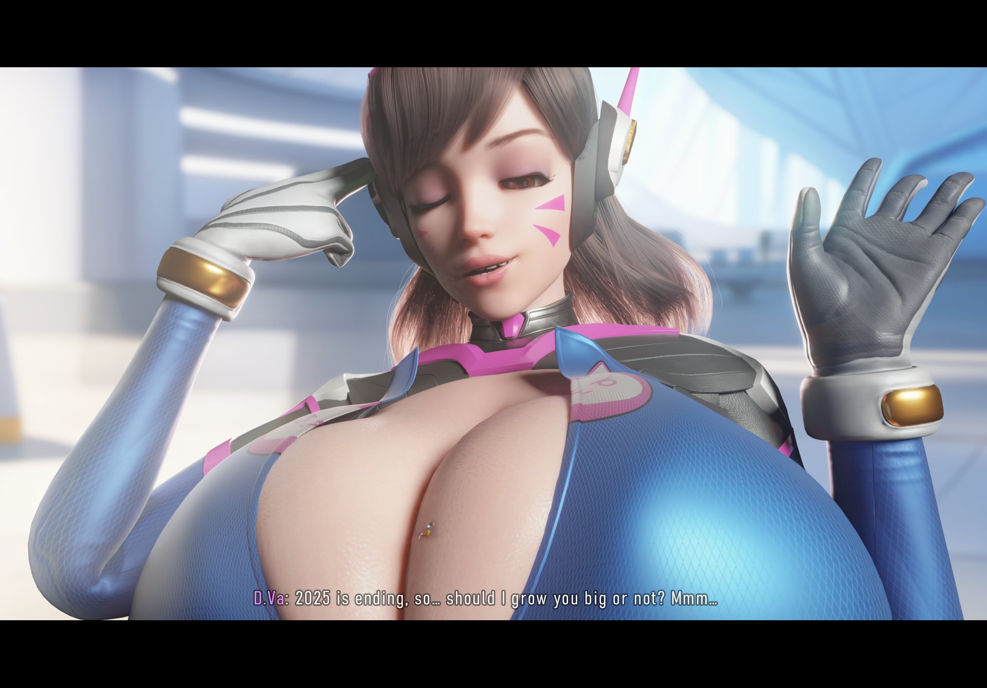 2girls, 3d, 3d (artwork), asian, asian female, big breasts, blizzard entertainment, boobs bigger than head, breasts, breasts bigger than head, british, british female, brown hair, brown hair female, brunette hair, clothed, clothed female, d.va, european, european female, extreme size difference, giantess, hana song, huge boobs, huge breasts, hyper breasts, korean, korean female, krieginax, lena oxton, micro, micro female, new year, new year 2026, overwatch, overwatch 2, scrag d.va, shrunk, shrunken female, size difference, tracer