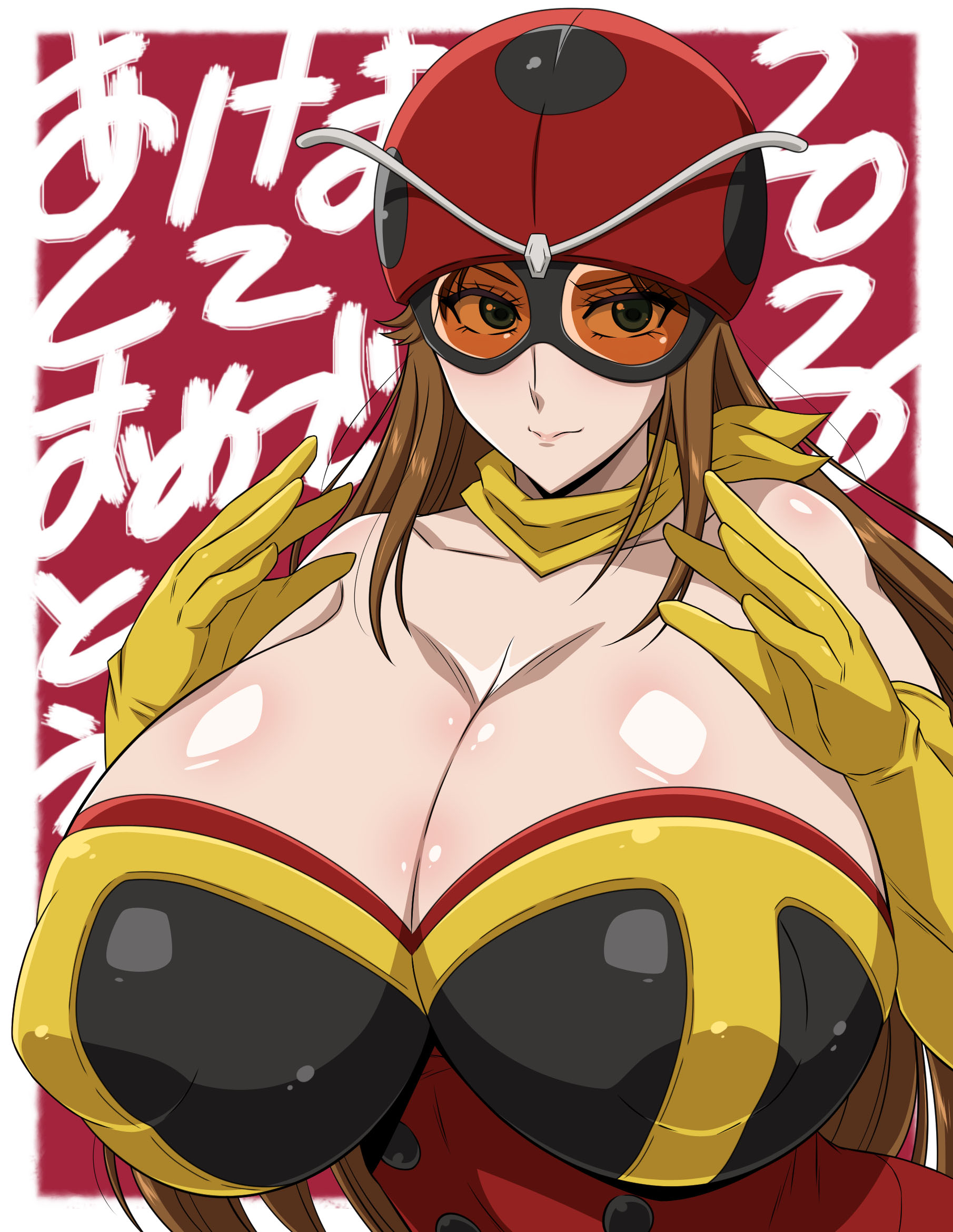 1girls, big breasts, breasts, cosplay, curvy, electro wave human tackle, female, female only, helmet, huge breasts, human, kamen rider, large breasts, long hair, masked, masked female, okada yuriko, older female, solo, superheroine, toujima tanzaburou wa kamen rider ni naritai, yukimaru (gojo)