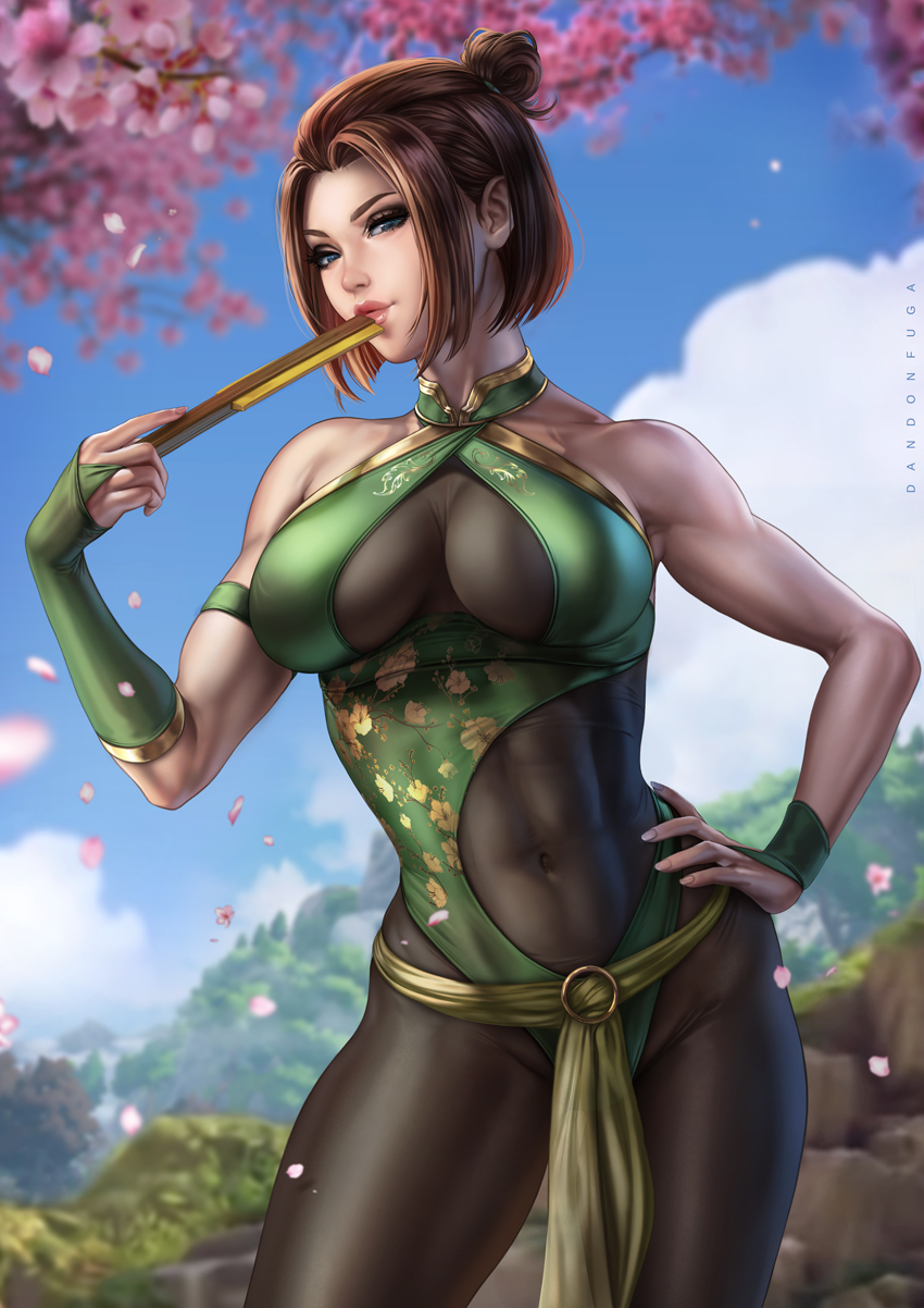 abs, avatar the last airbender, big breasts, breasts, cleavage, clothing, dandon fuga, female, female focus, female only, fit, fit female, large breasts, nickelodeon, suki