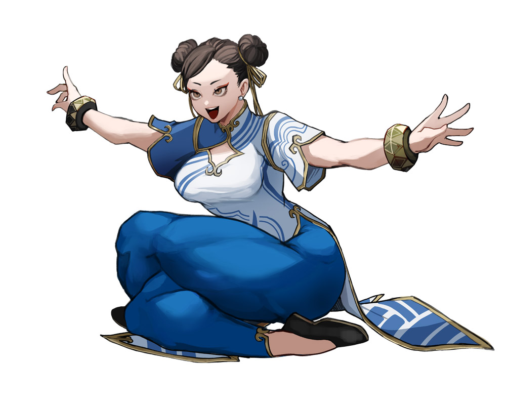 1girls, big thighs, brown eyes, brown hair, capcom, chun-li, female, female only, fully clothed, huge thighs, large thighs, luciferic, solo, street fighter, street fighter 6, thick, thick thighs, thighs, thighs bigger than head