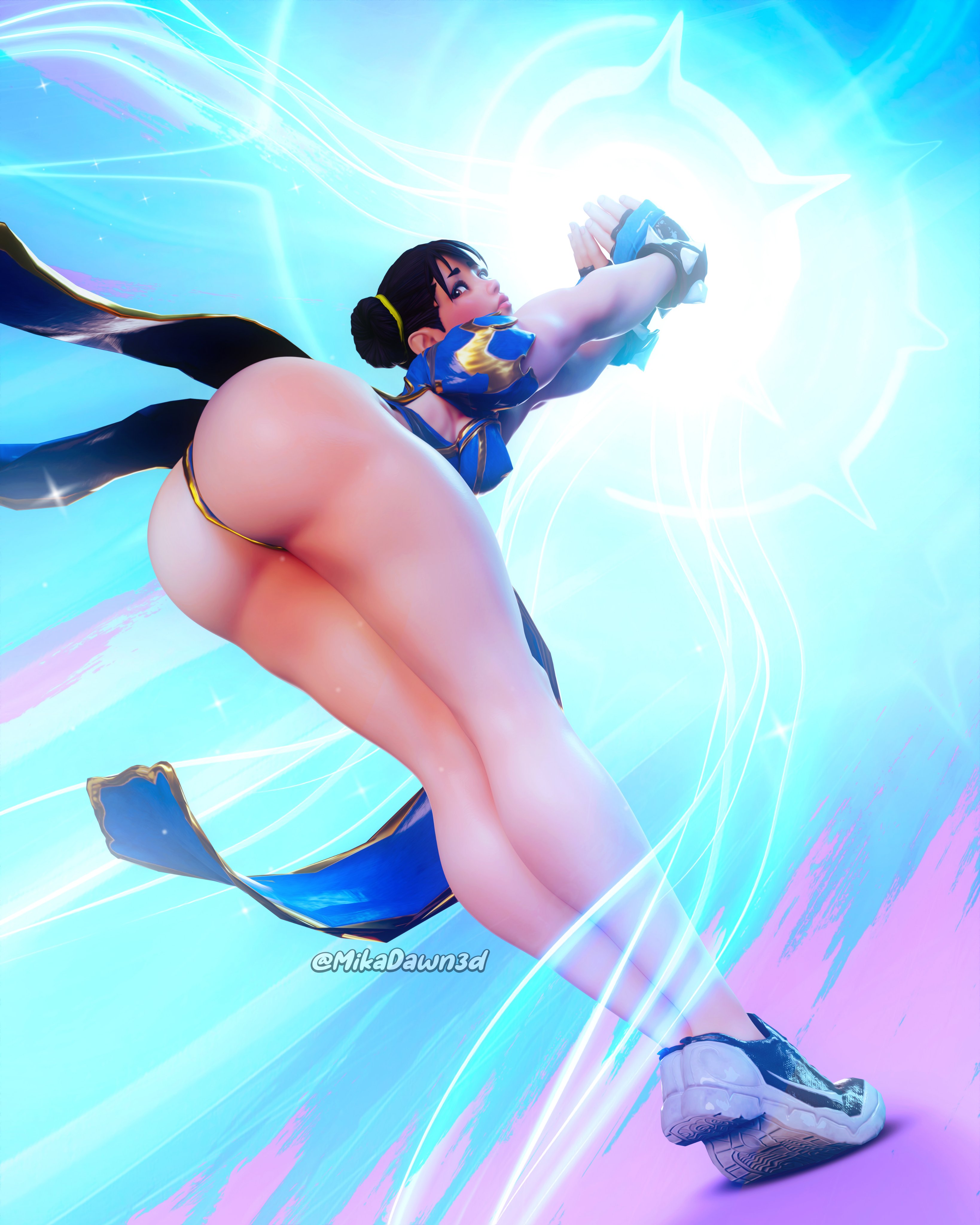 1girls, 3d, ass, big ass, bubble ass, bubble butt, chun-li, female, female only, huge ass, kikoken, mikadawn, street fighter, tagme