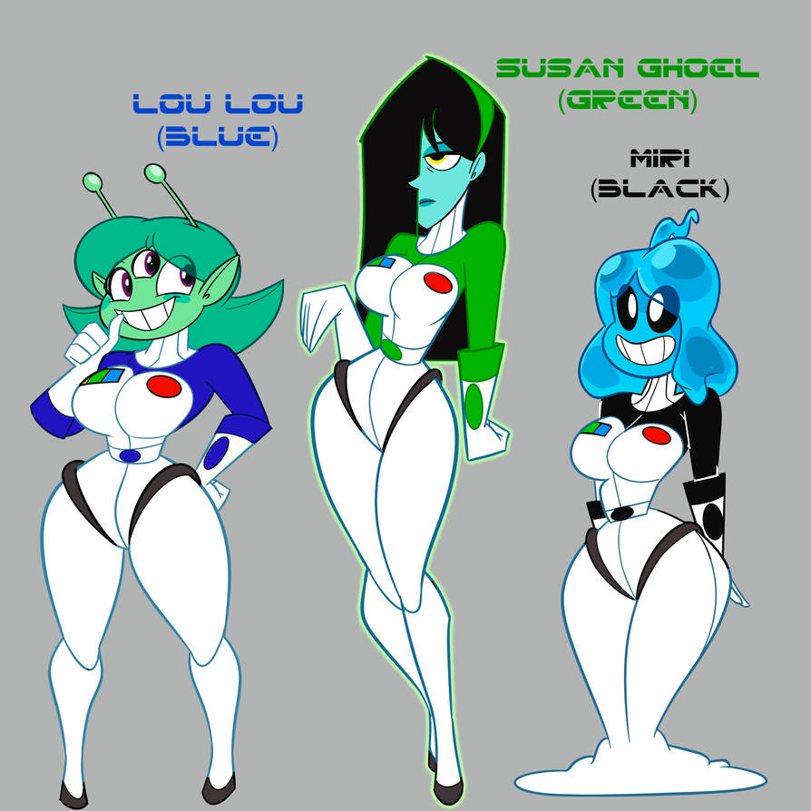 3girls alien alien_girl artist_name ass atomickingboo big_ass big_breasts blue-skinned_female blue_body blue_skin breasts busty clothed clothed_female color colored fat_ass fat_butt female female_focus female_only fully_clothed green-skinned_female green_body green_hair green_skin hips hourglass_figure humanoid large_ass large_breasts large_butt long_hair looking_at_viewer looking_back lou_lou miri_(the_space_angels) multiple_girls original original_character slime slime_girl susan_ghoel the_space_angels thick thick_legs thick_thighs voluptuous watermark wide_hips