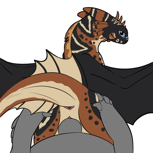 anus brown_body dragon dreamworks female feral genitals how_to_train_your_dragon male male/female membrane_(anatomy) membranous_wings night_fury penetration penis pussy scalie symrea telegram_sticker triangular_anus western_dragon wings zoophilia