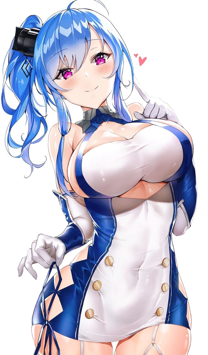 1girls, azur lane, blue hair, female, female focus, female only, pink eyes, solo, solo female, st. louis (azur lane), tagme, tagme (artist)