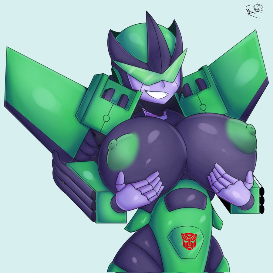 areola, areolae, big breasts, breasts, fan character, female, female focus, female only, green nipples, massive breasts, nipples, oc, original character, solo, tr yithaz, transformers