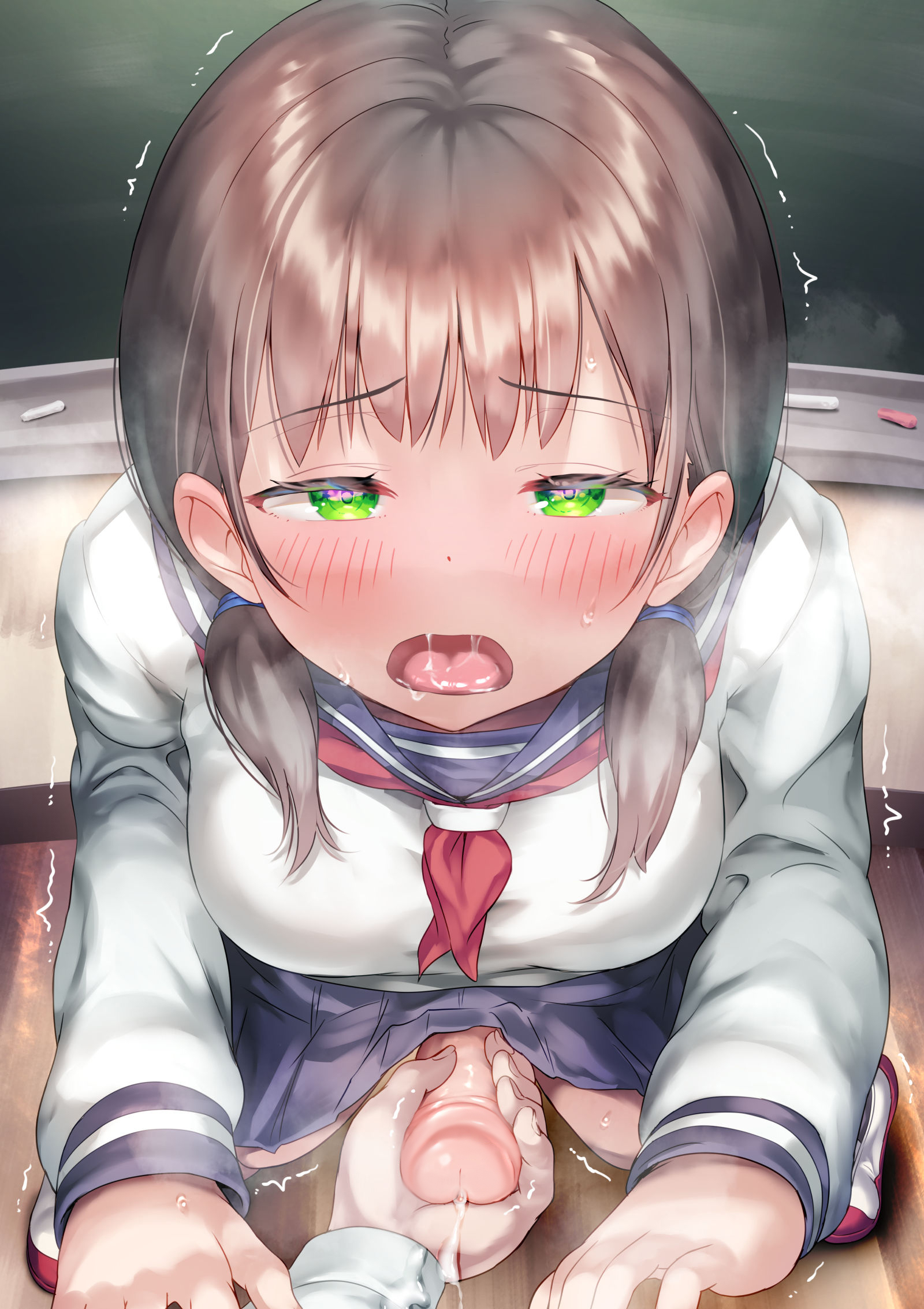 1futa, after orgasm, ahe gao, ayanakitori, big penis, blush, breasts, brown hair, classroom, close-up, clothed, clothing, decensored, erection, erection under skirt, female, futa focus, futanari, handjob, high-angle view, human, intersex, light skin, light-skinned futa, looking at viewer, mostly clothed, penis, penis grab, pov, school, school uniform, schoolgirl, short hair, skirt, solo focus, standing, uncensored