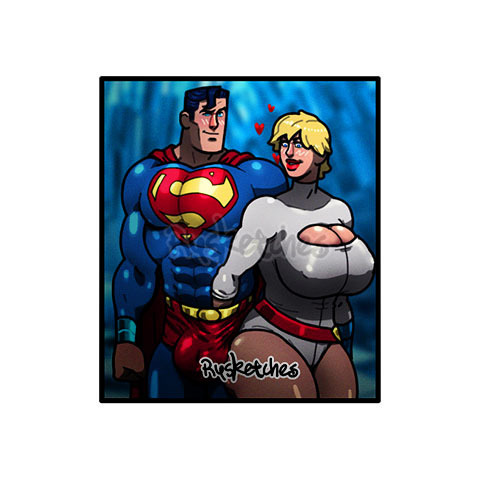 1boy, alternate breast size, big breasts, blonde hair, blush, breasts, cape, clark kent, dc, dc comics, female, gigantic breasts, heart, huge breasts, incest, kal-el, large breasts, male, power girl, rysketches, straight, superhero, superheroine, superman, superman (clark kent), superman (series)