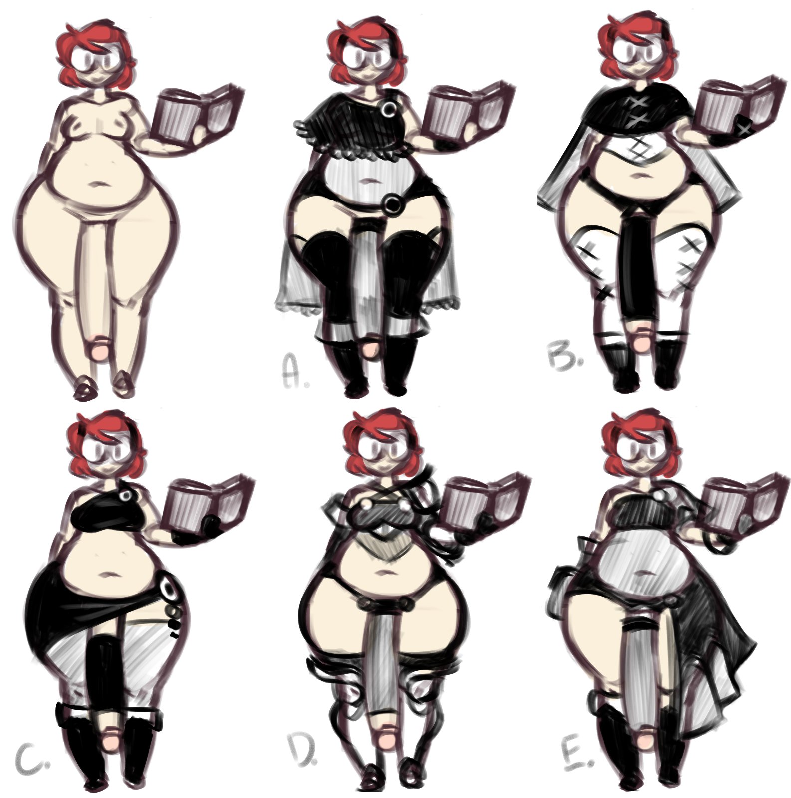 1futa, 2017, angstrom, balls, big hips, book, bottom heavy, breasts, brown hair, chubby, clothed, clothing, full body, futa only, futanari, glasses, huge cock, human, hyper, hyper penis, intersex, light skin, light-skinned futa, lineup, long penis, lynn (angstrom), mostly clothed, navel, original, original character, overweight, penis, short hair, solo, standing, thick thighs, wide hips