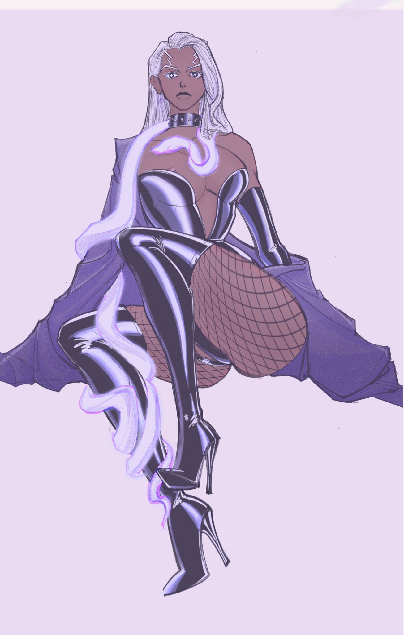 1girls breasts dark-skinned_female dark_skin enrico_pucci female female_only fishnets human jojo's_bizarre_adventure nipples rule_63 shounen_jump snake solo sssssss20350078 stone_ocean villainess white_hair