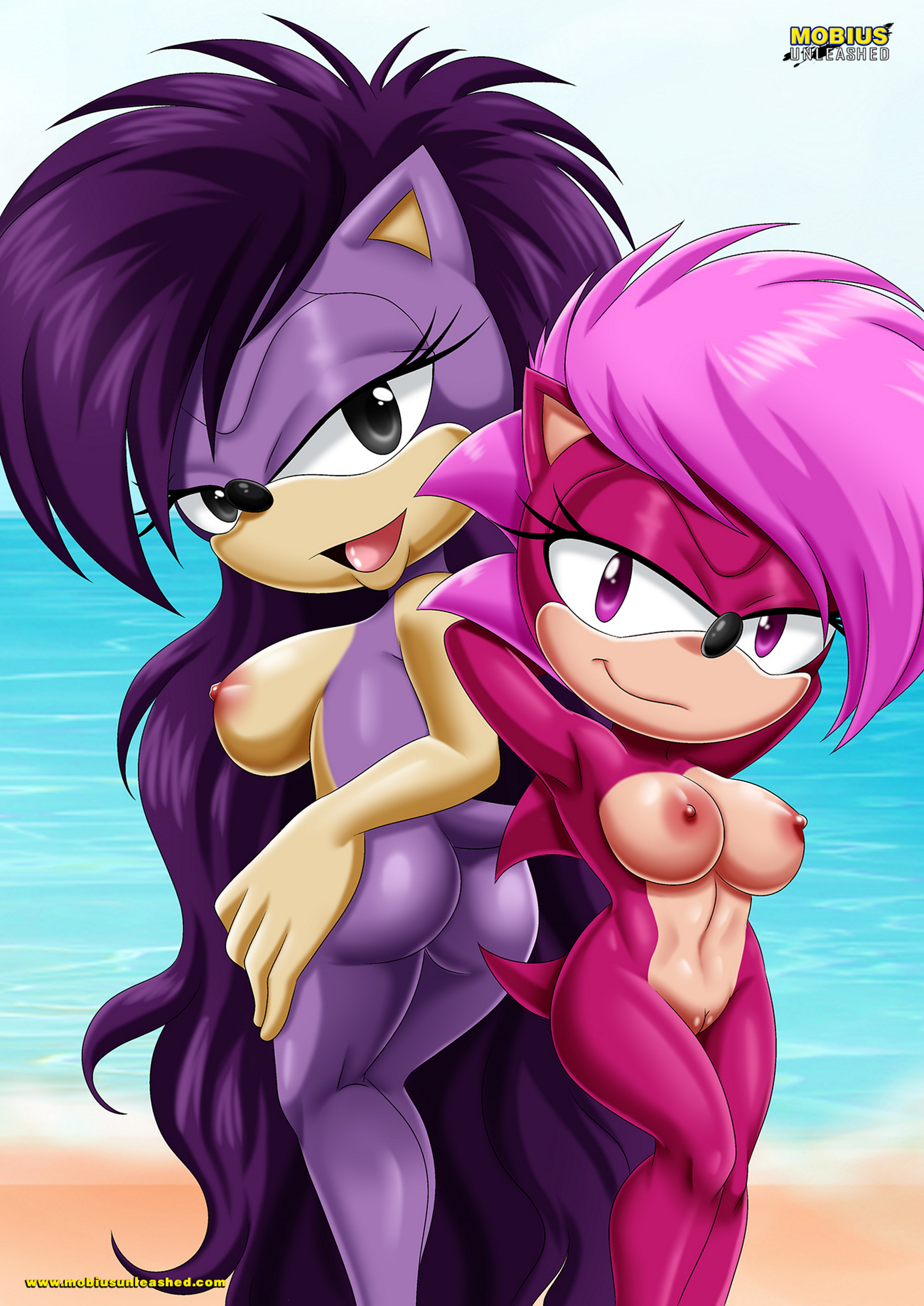 ass, bbmbbf, breasts, female, milf, mobius unleashed, mother and daughter, nude, palcomix, queen aleena, queen aleena hedgehog, sonia the hedgehog, sonic (series), sonic the hedgehog (series)
