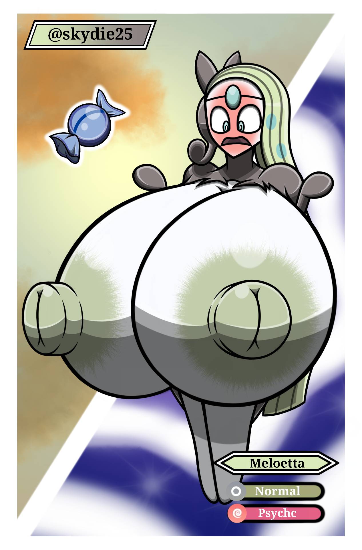 big_breasts big_nipples blush breasts clothing female gigantic_breasts hair hi_res huge_breasts humanoid hyper hyper_breasts legendary_pokémon long_hair meloetta nintendo nipples pokémon_(species) pokemon solo valerya5 video_games wardrobe_malfunction