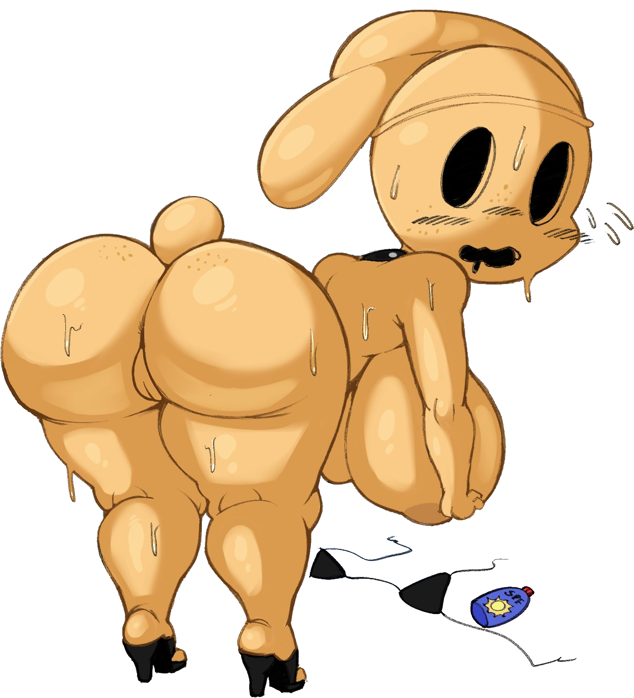 1girls, alpha channel, animal crossing, anthro, ass, big ass, big breasts, big butt, bikini top, black eyes, breasts, bunny ears, bunny tail, clothing, coco (animal crossing), edit, female, footwear, furry, furry only, hi res, high heels, huge ass, huge breasts, lagomorph, large breasts, mostly nude, naked, naked footwear, naked heels, nervous, nintendo, nude, purple yoshi draws, pussy, rabbit, shortstack, solo, standing, sunscreen, sweat, tail, thick thighs, thighs, wide hips