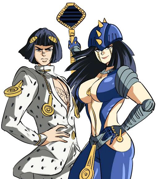 1boy 1boy1girl 1girls black_hair black_hair_female black_hair_male breasts bruno_buccellati female human jojo's_bizarre_adventure long_hair long_hair_female looking_at_viewer male rule_63 shounen_jump stand_(jjba) sticky_fingers_(jjba) tagme tinafate1 vento_aureo white_background