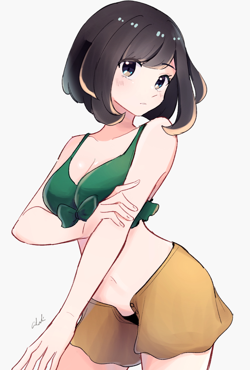 bikini, female, pokemon, pokemon sm, selene (pokemon), shorts, tagme