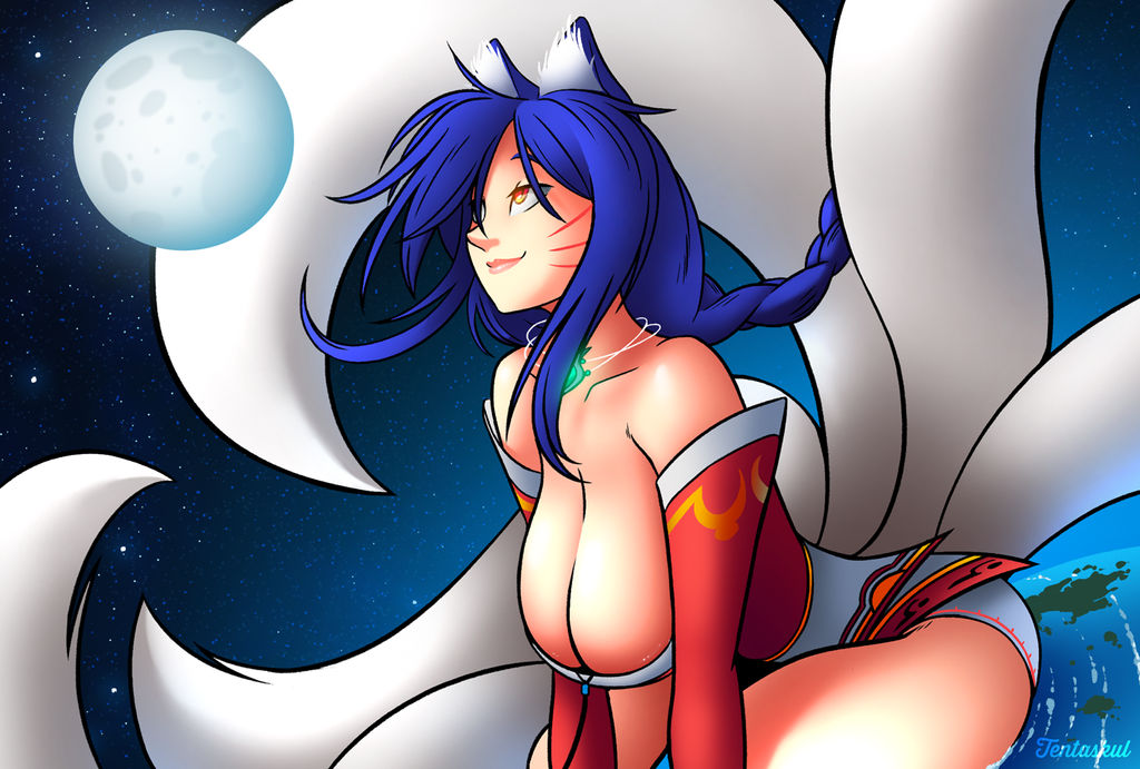 9_tails ahri animal_ear_fluff animal_ears animal_girl big_breasts black_hair breasts busty cleavage clothing curvaceous curves curvy curvy_body curvy_female curvy_figure curvy_hips eyelashes eyeliner eyeshadow facial_markings female fluffy fluffy_ears fluffy_tail fluffy_tails fox fox_ears fox_girl fox_tail furry_tail giantess gigantic_breasts hips hourglass_figure huge_breasts humanoid hyper inner_ear_fluff kemonomimi kitsune large_breasts league_of_legends light-skinned_female light_skin long_hair macro massive_breasts multiple_tails nine_tailed_fox pale-skinned_female pale_skin riot_games space tail tentaskul thick_thighs thighs vastaya video_games wide_hips yellow_eyes