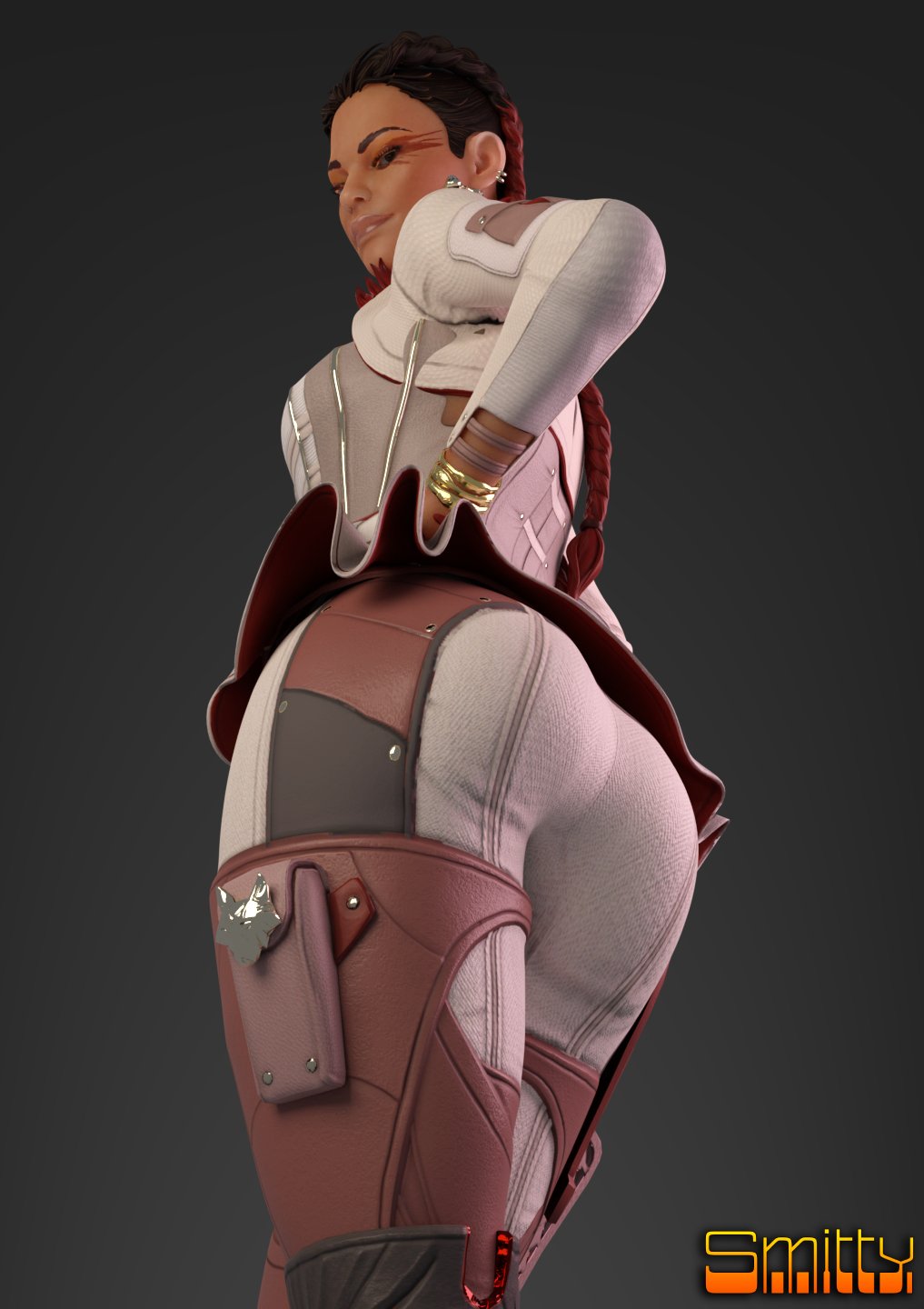 apex legends, ass, big ass, dark skin, dark-skinned female, female, loba (apex legends), respawn entertainment, smitty34, thick thighs