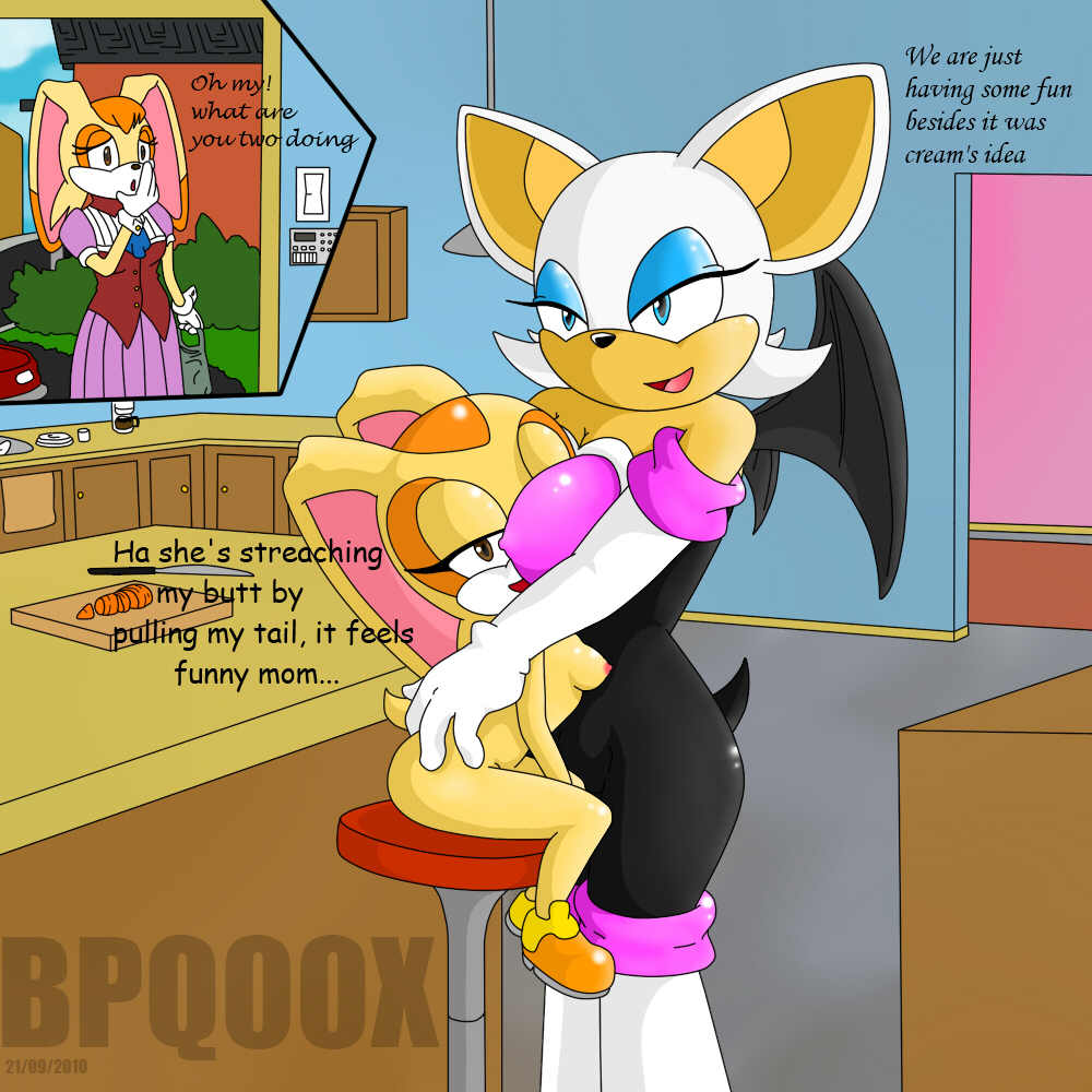 anthro bpq00x cream_the_rabbit female female_only fur mammal multiple_females multiple_girls rabbit rouge_the_bat sonic_(series) tagme vanilla_the_rabbit yuri