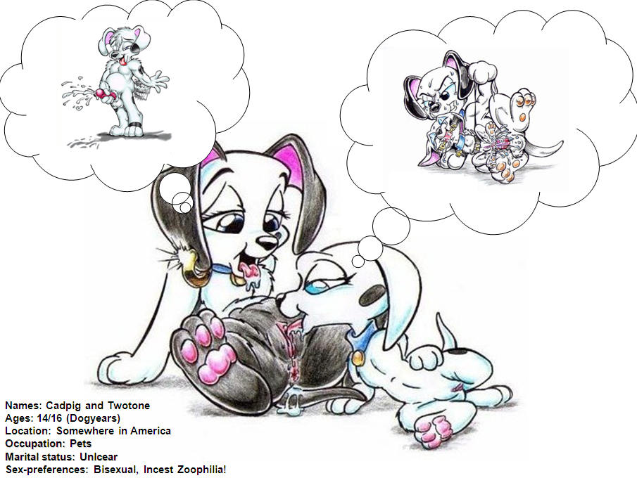 101_dalmatians cadpig cub cunnilingus dennis_pawers disney feral incest lucky_(101_dalmatians) oral penis pussy sisters two-tone