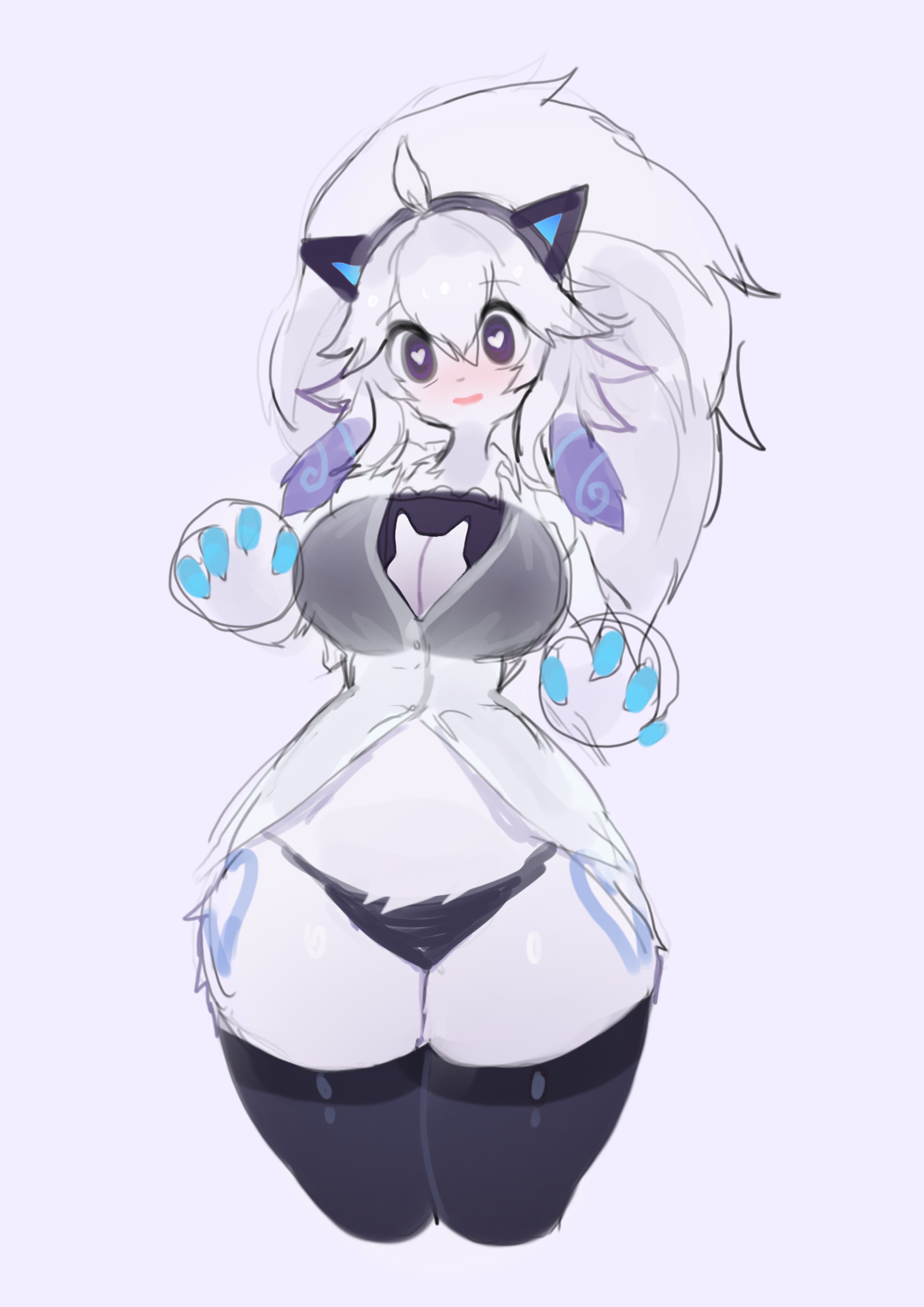 big breasts, breasts, female, kindred, lamb (league of legends), league of legends, soda uyu, tagme, thick thighs