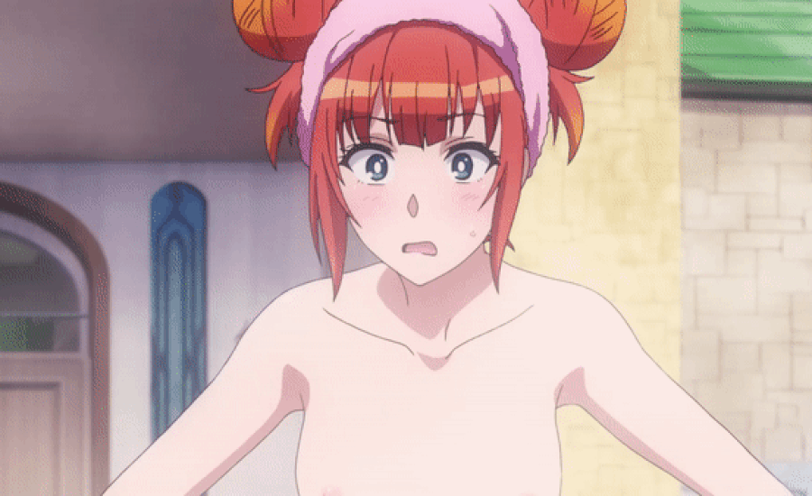 1girls, animated, breasts, embarrassed, enf, female, female only, official art, orange hair, screencap, small breasts, solo, tsuujou kougeki ga zentai kougeki de ni-kai kougeki no okaasan wa suki desu ka?, wise (okaasan online)