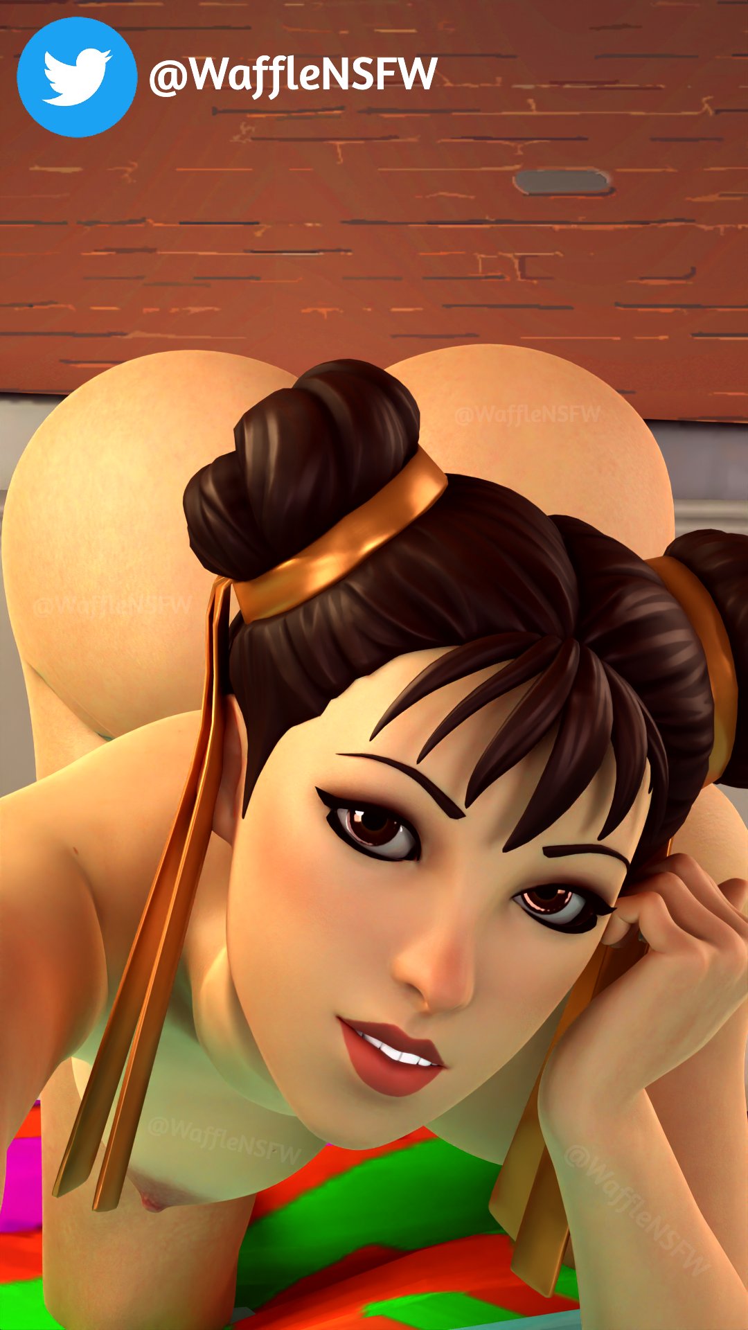 1girls 3d ass big_ass brown_eyes brown_hair capcom chun-li chun-li_(fortnite) dat_ass female female_only fortnite fortnite:_battle_royale nude solo street_fighter wafflensfw