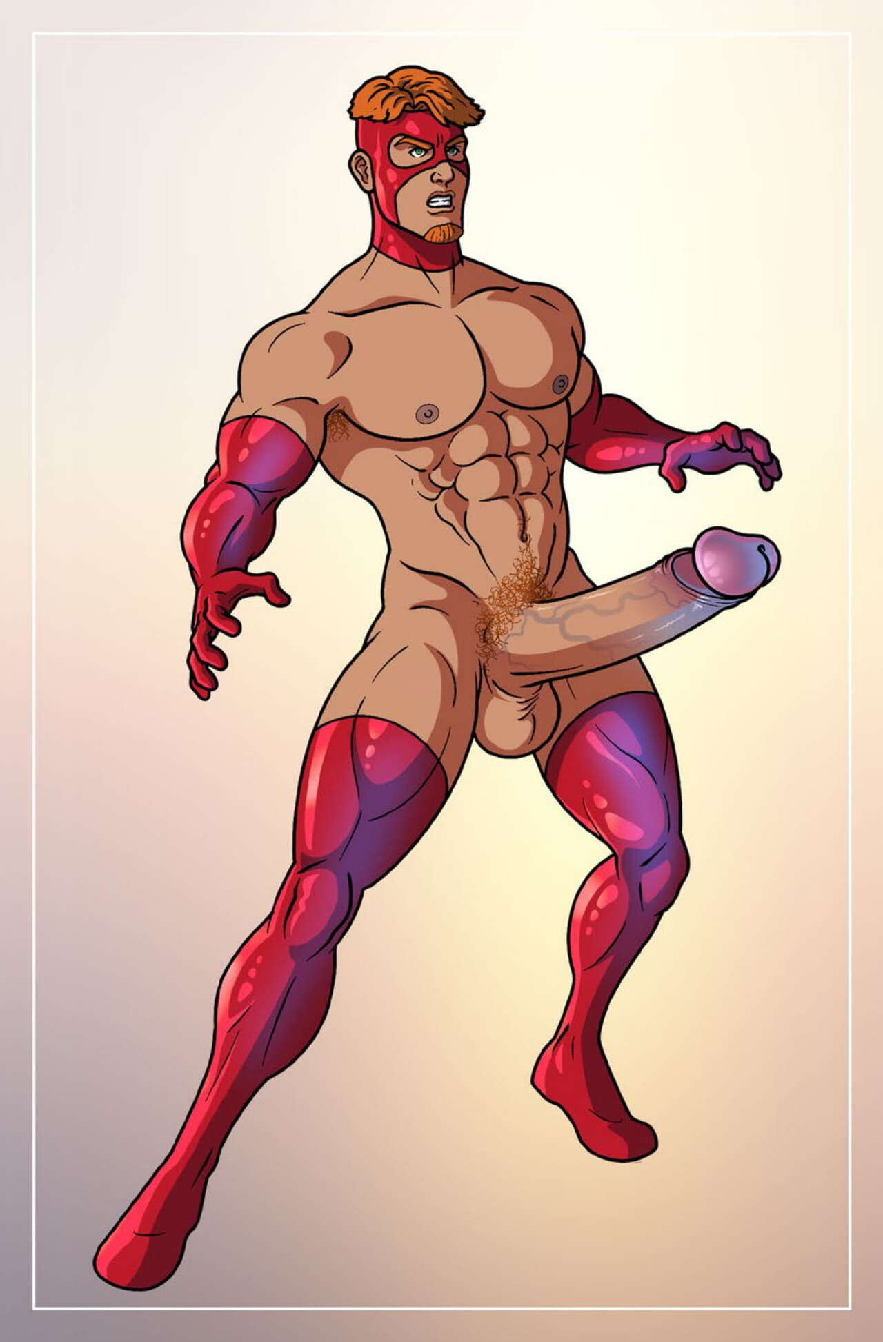 alexander_gay_art class_comics felix_himner male male_focus male_only naked_justice_(superhero)