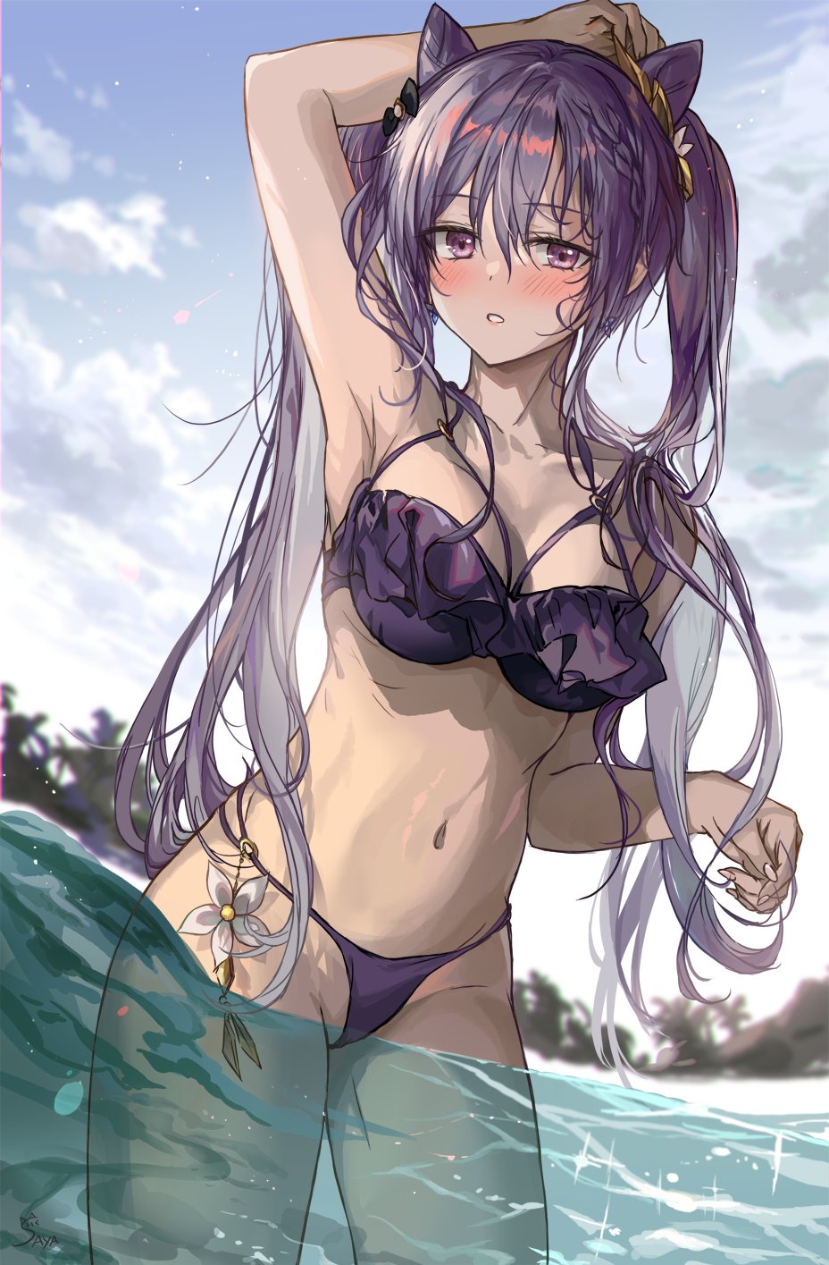 1girls, female, genshin impact, keqing (genshin impact), purple hair, solo, solo female, tagme, tagme (artist)