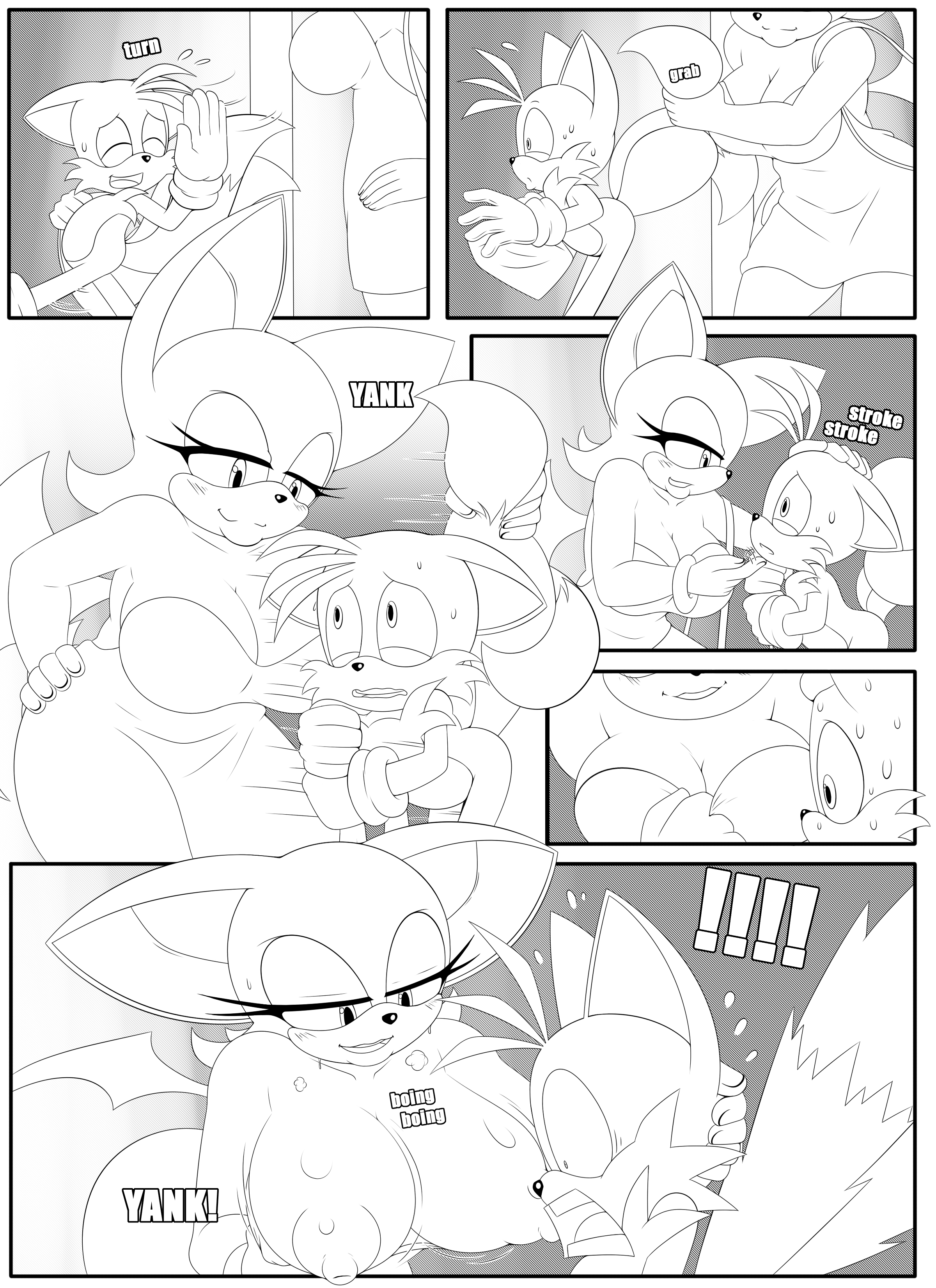 assertive female, bat, drunk, female, fox, hyoumaru, larger female, male, older female, rouge the bat, scared, shocked, sonic (series), sonic the hedgehog (series), tails, tails the fox, younger male