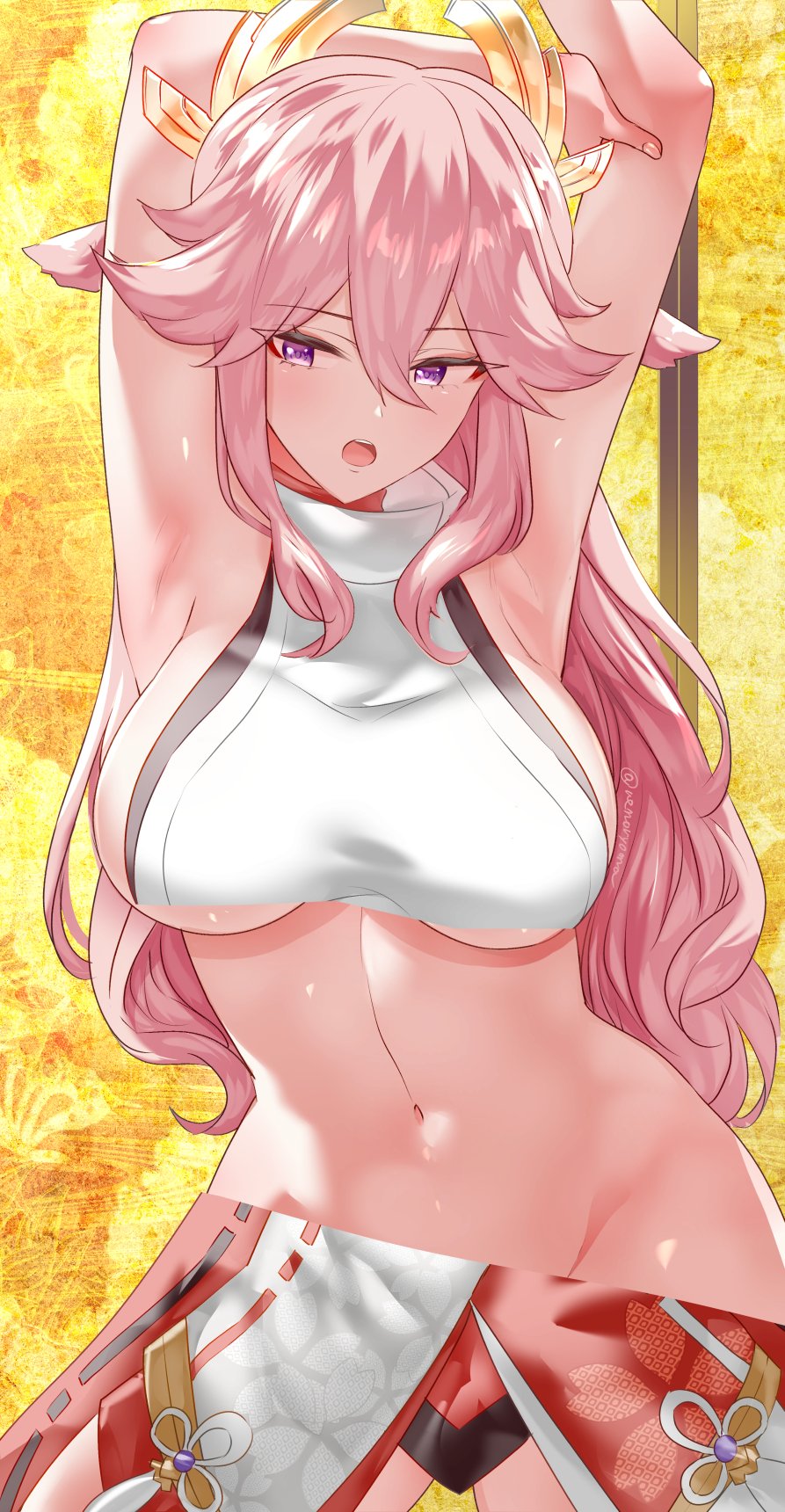 1girls, female, female only, genshin impact, solo, solo female, tagme, tagme (artist), uenoryoma, yae miko