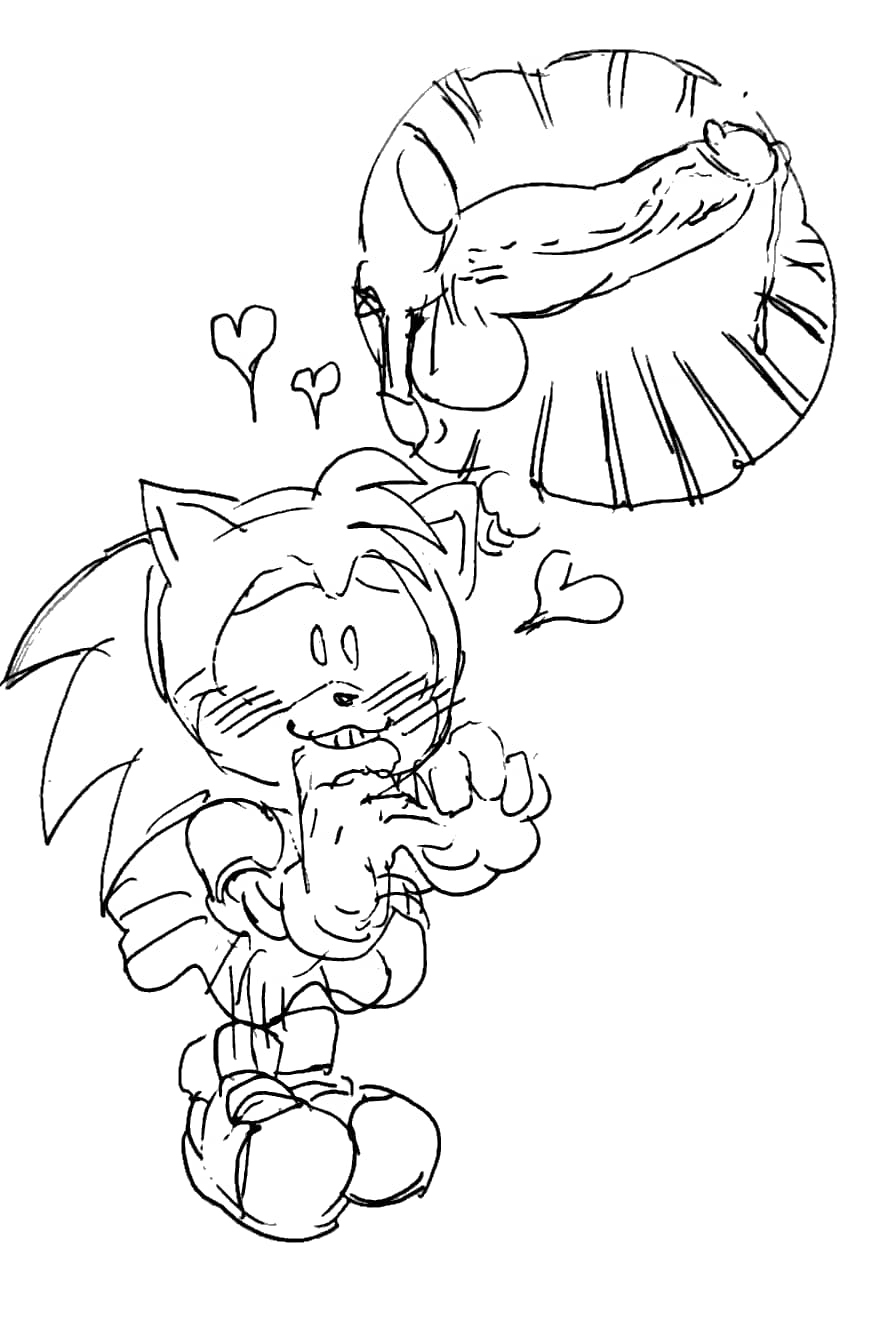 1girls amy_rose anthro balls big_penis biting biting_finger blush classic_amy_rose classic_sonic cock_hungry daydream dreaming erection fantasizing female gloves goudadunn hearts hedgehog horny horny_female in_love large_penis naughty_face penis sega sketch sonic_(series) sonic_cd sonic_the_hedgehog_(series) think_bubble thinking